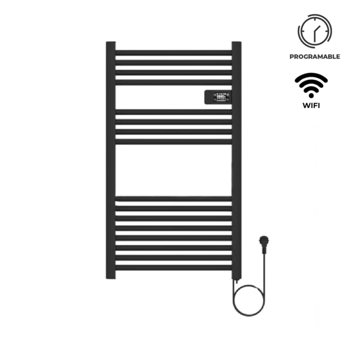 Calefactor Secador de Toallas WIFI Programable 500W Mural 88x54 cm Viglio Negro