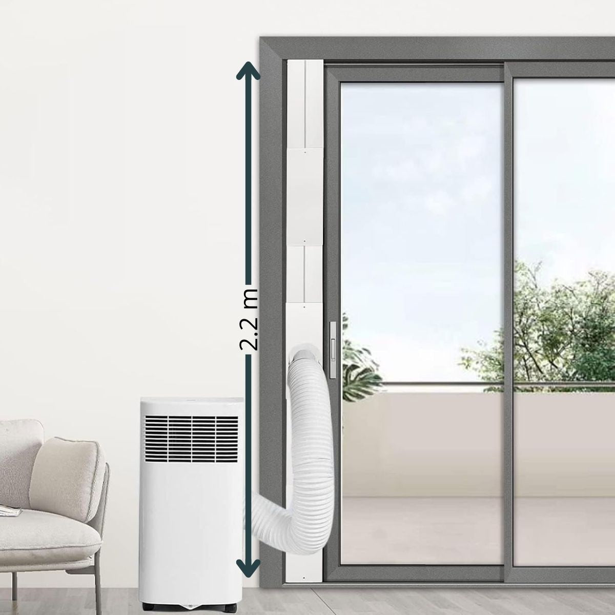 Kit Ventanal 2.2 metros Aire Acondicionado Portátil - Compatible sólo modelos Lech & Chamonix