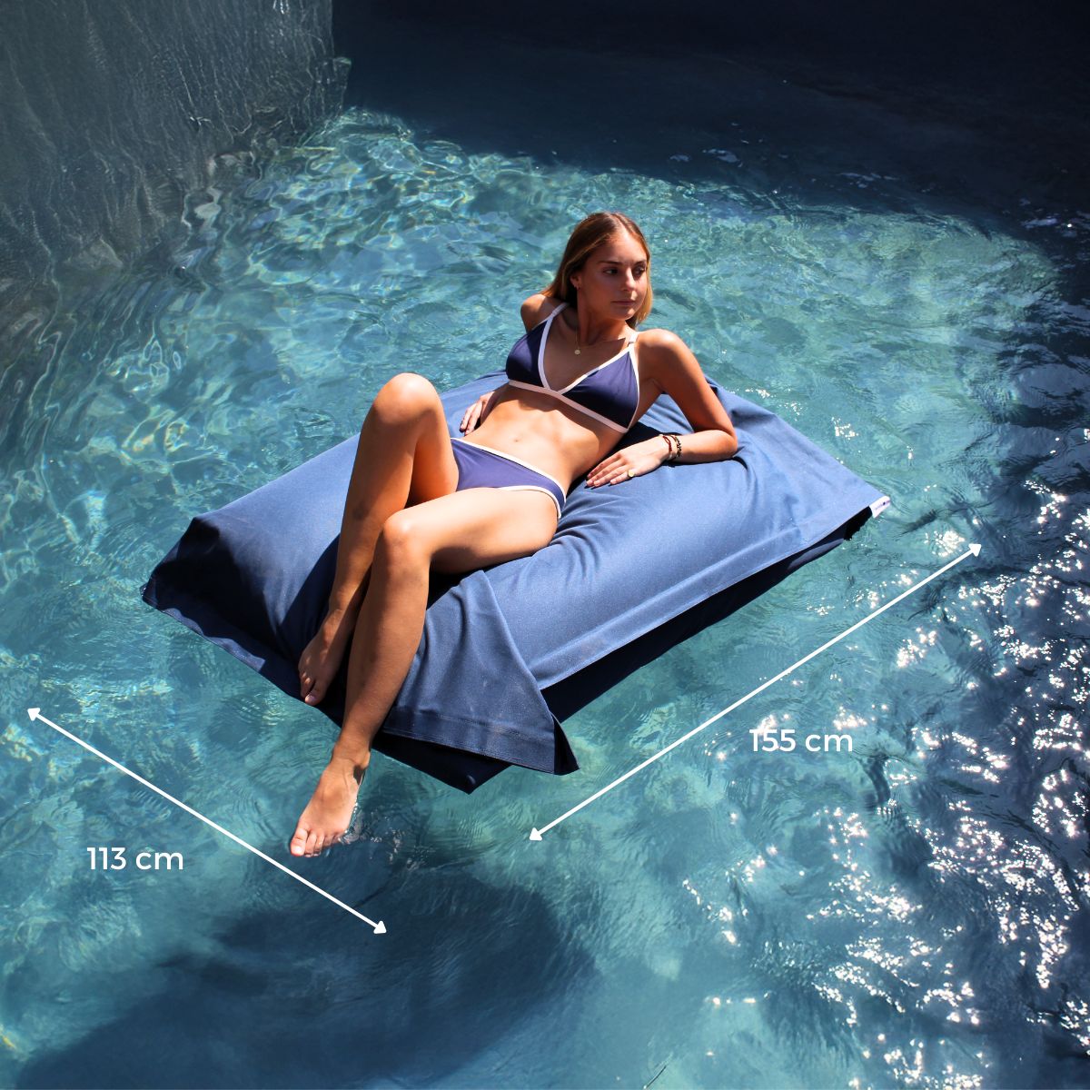 Cojin Gigante Anakena - Azul Exterior XL (Relleno Incluido)