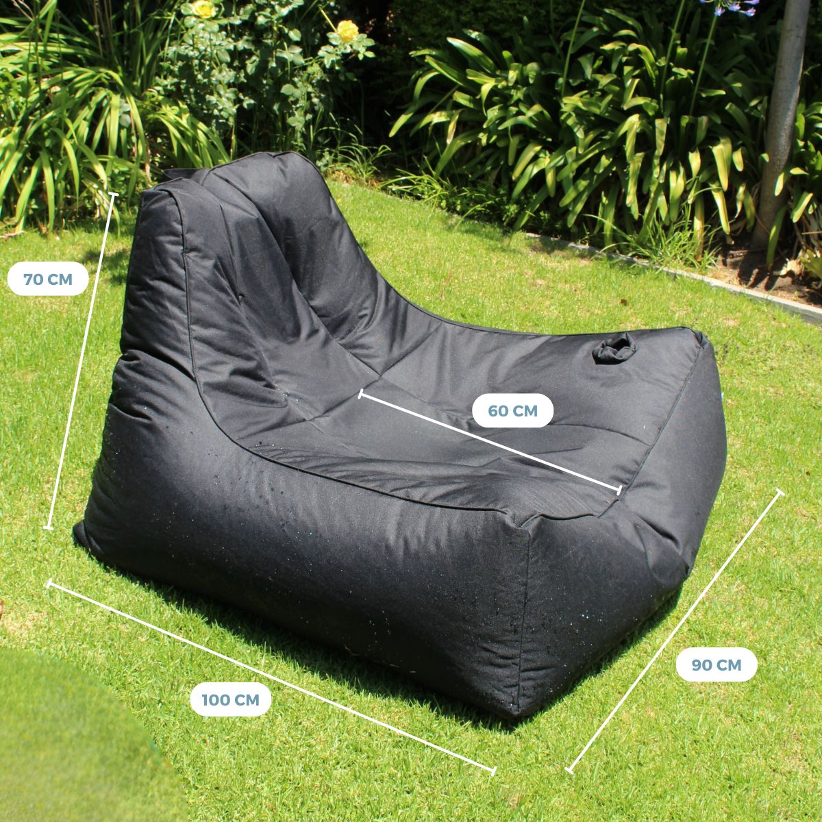 Funda Lounge Gigante Barú Marengo/Negro Exterior (SIN RELLENO)