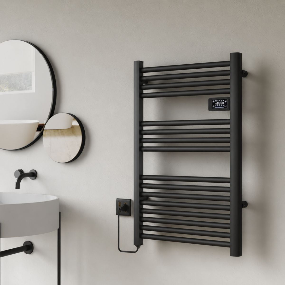 Calefactor Secador de Toallas WIFI Programable 500W Mural 88x54 cm Viglio Negro