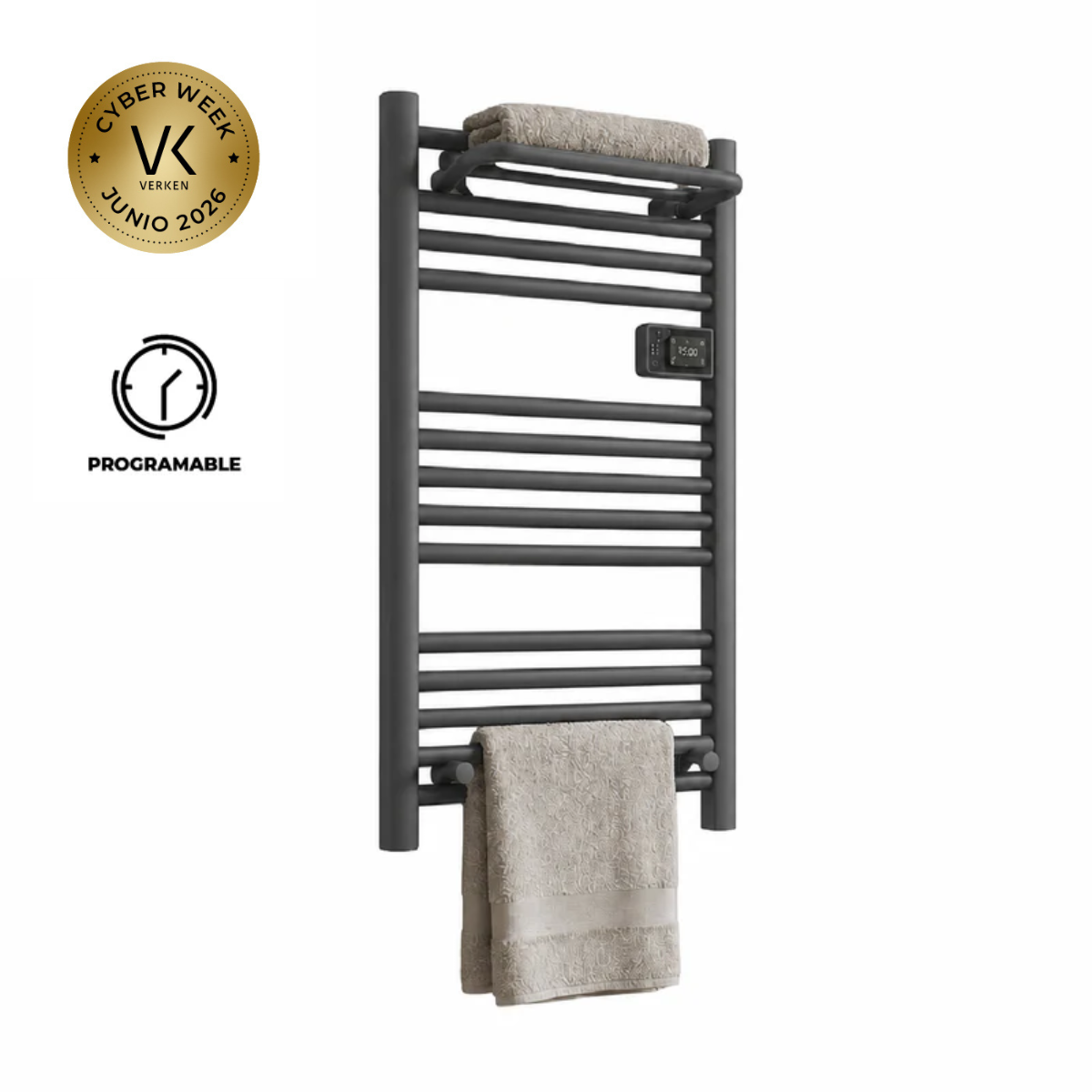 Pack Secador Toallas Vesubio Gris + Accesorios