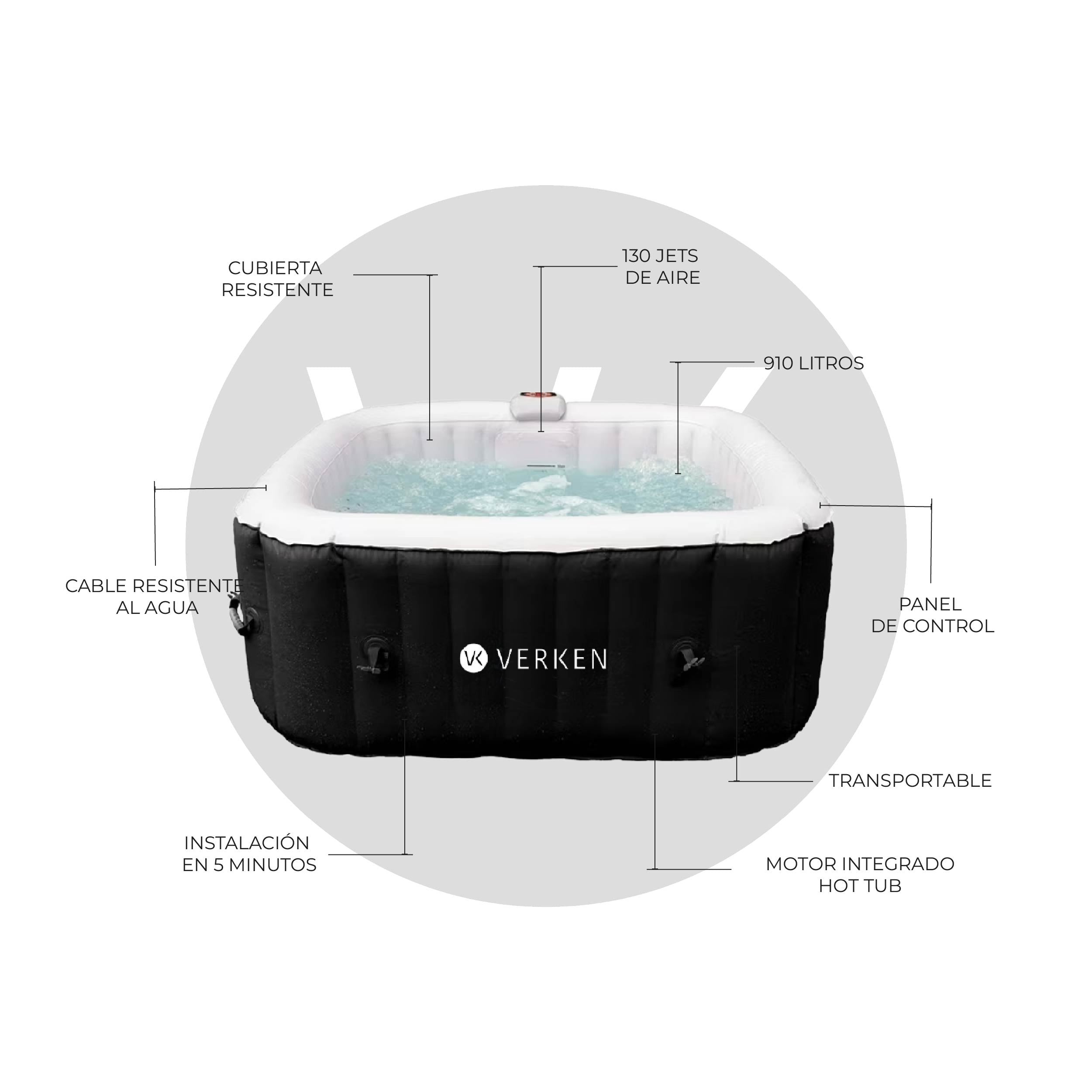 Jacuzzi | Hot Tub | SPA Inflable Malmo / 6 personas