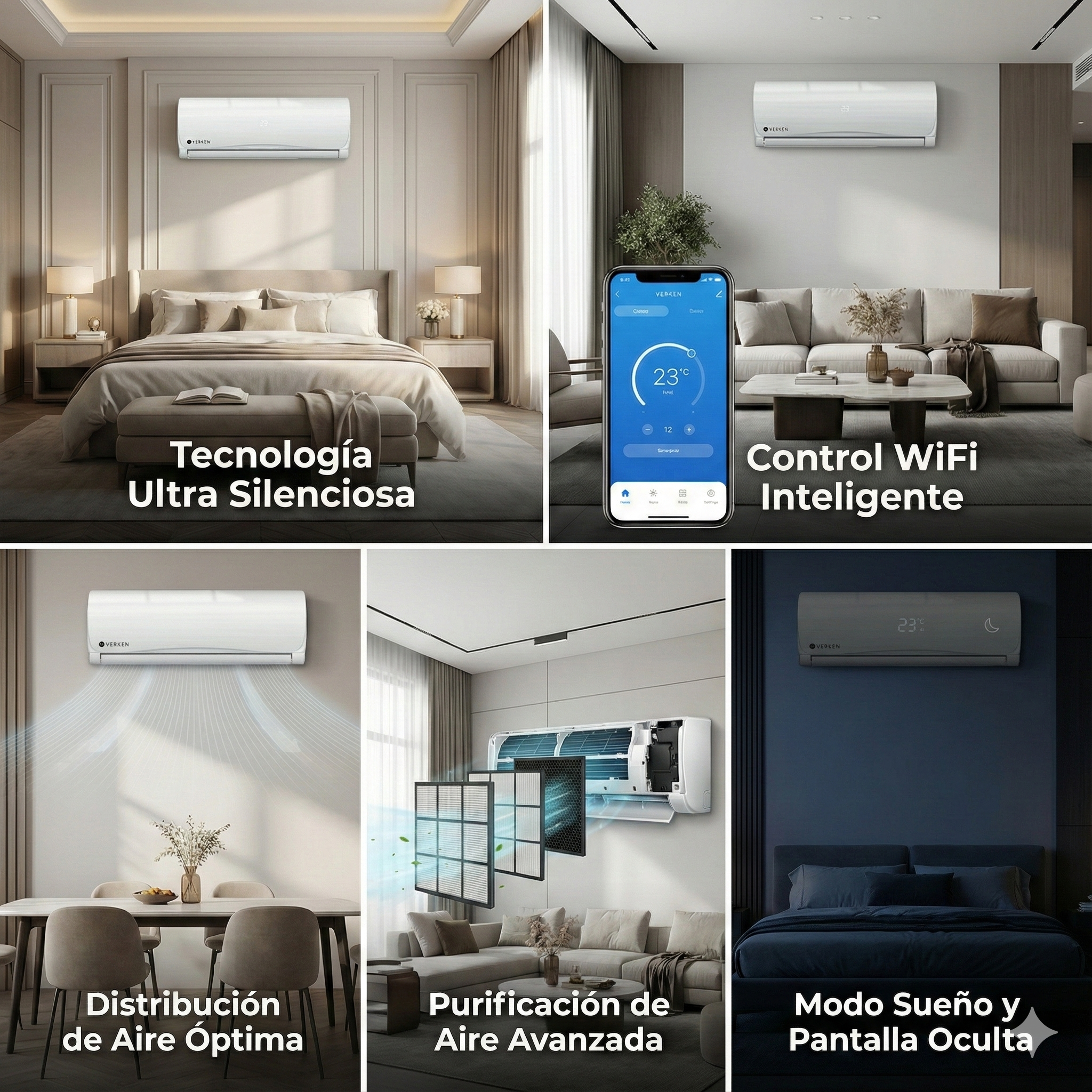 Aire Acondicionado Split Frío/Calor Inverter Aeris - Wifi 9.000 BTU