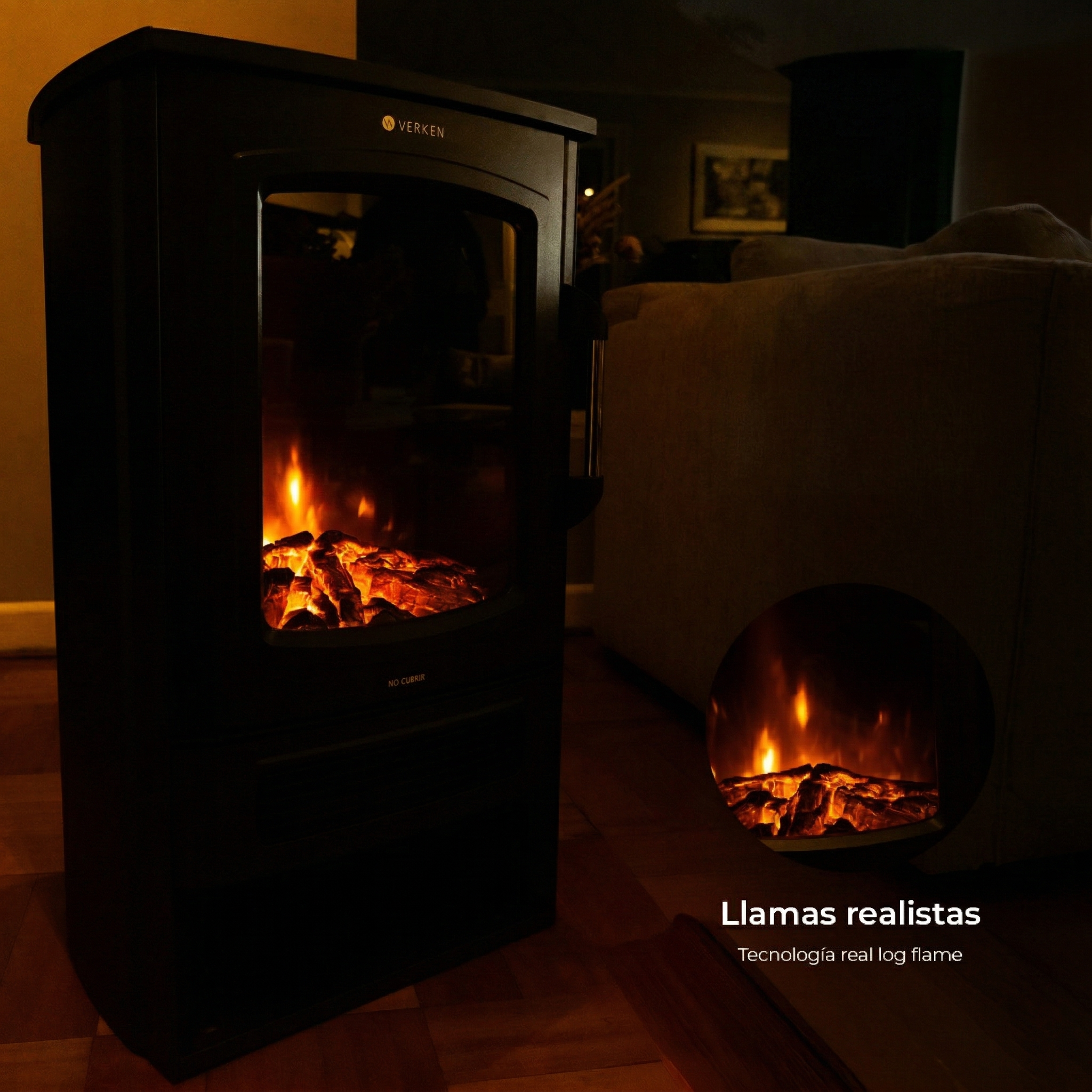 Calefactor Chimenea Eléctrica Wifi Magma 2000W