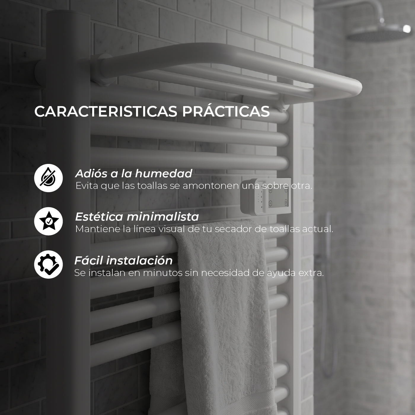 Pack Secador Toallas Viglio WIFI Blanco + Accesorios