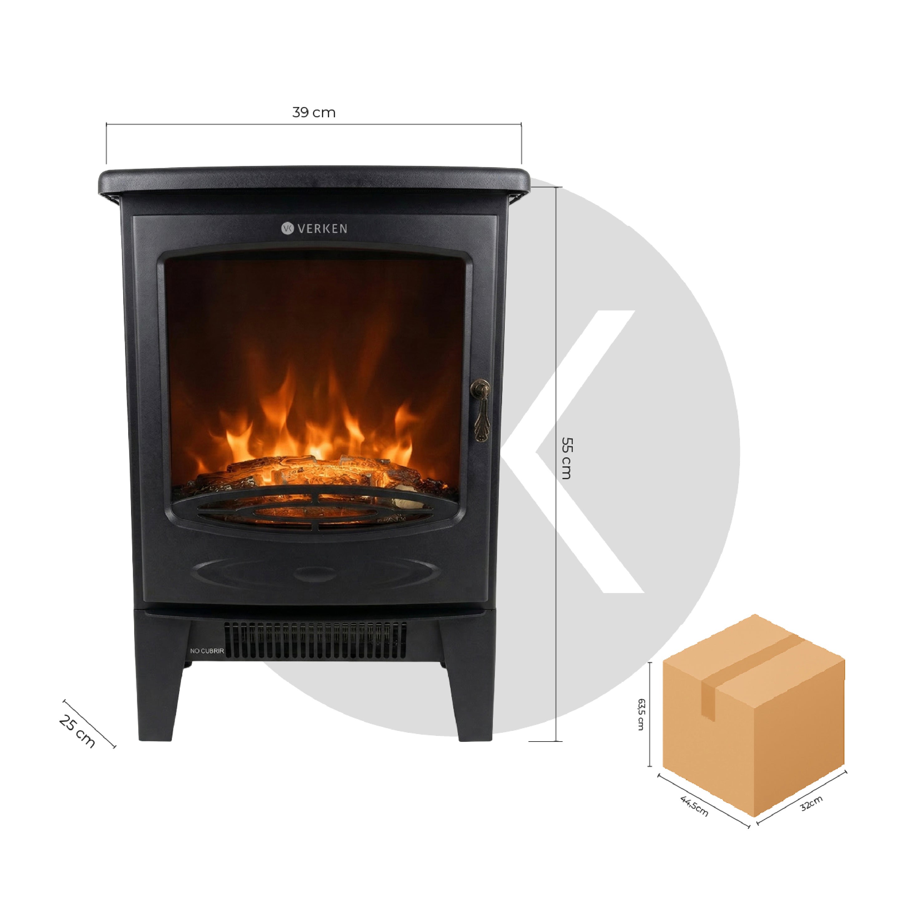 Calefactor Chimenea Eléctrica Fiura 1800W