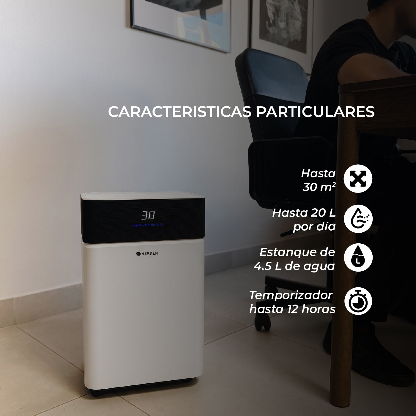 Deshumidificador de Aire Glacium 20 Litros Verken