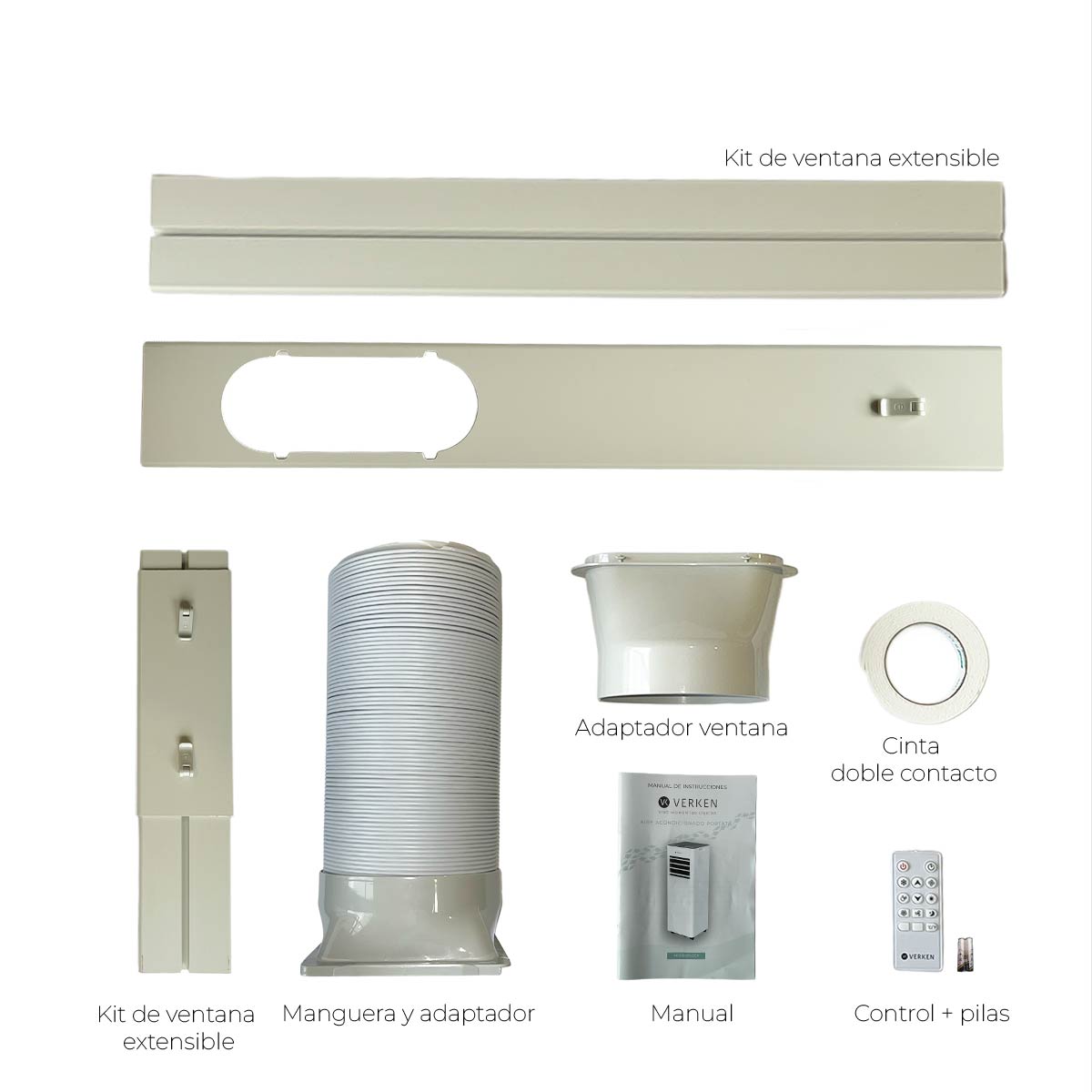 Aire Acondicionado Portátil 4 en 1 - 12.000 BTU Frío / Calor Lech + Kit Ventana Corrediza 1,80 mt