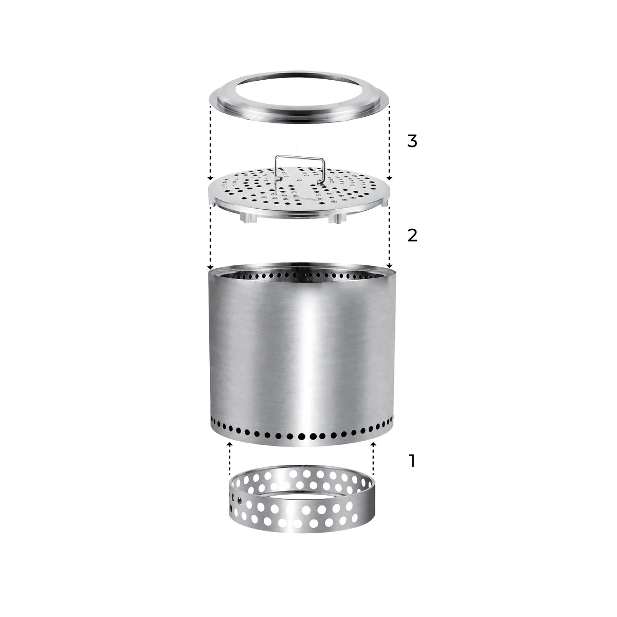 Fogón Brasero Terraza sin Humo Brann – Acero Inoxidable 304 + Accesorios 38 cm