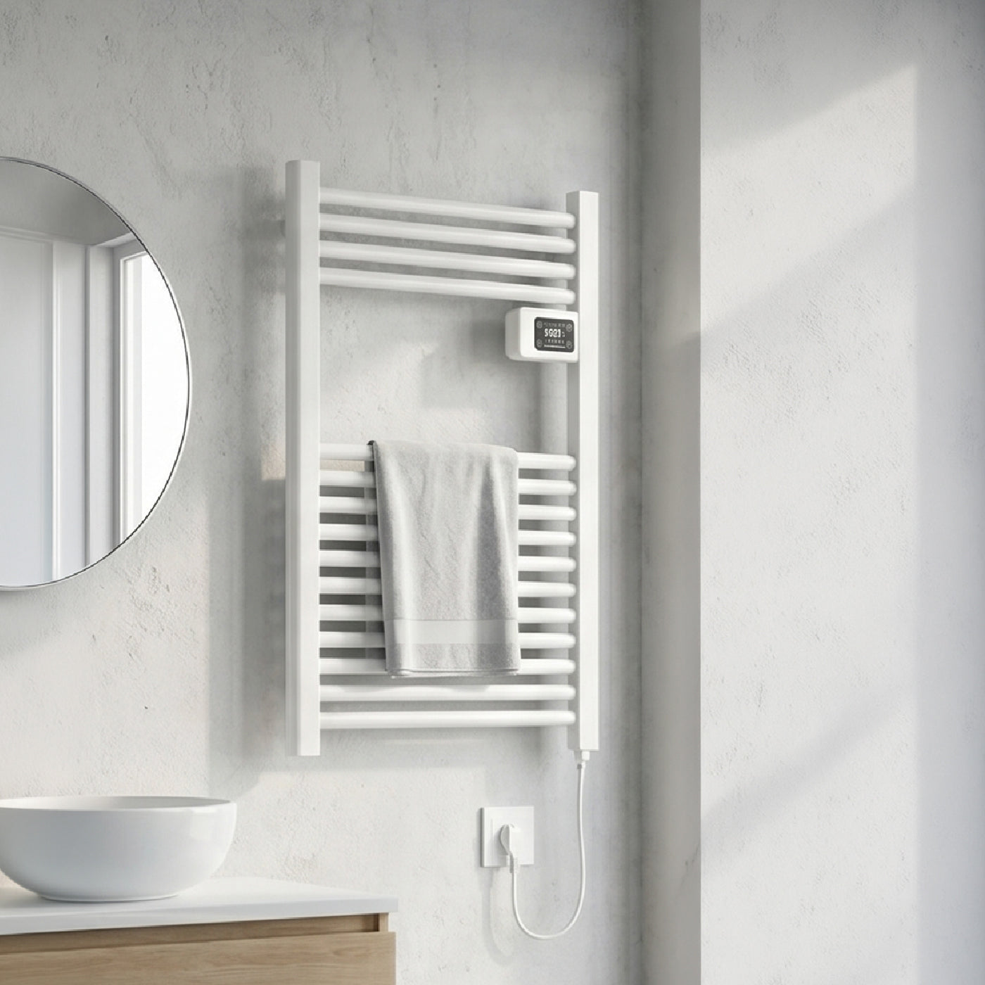 Calefactor Secador de Toalla Eléctrico para Baño 250W Mural 70cm x 40cm Siena