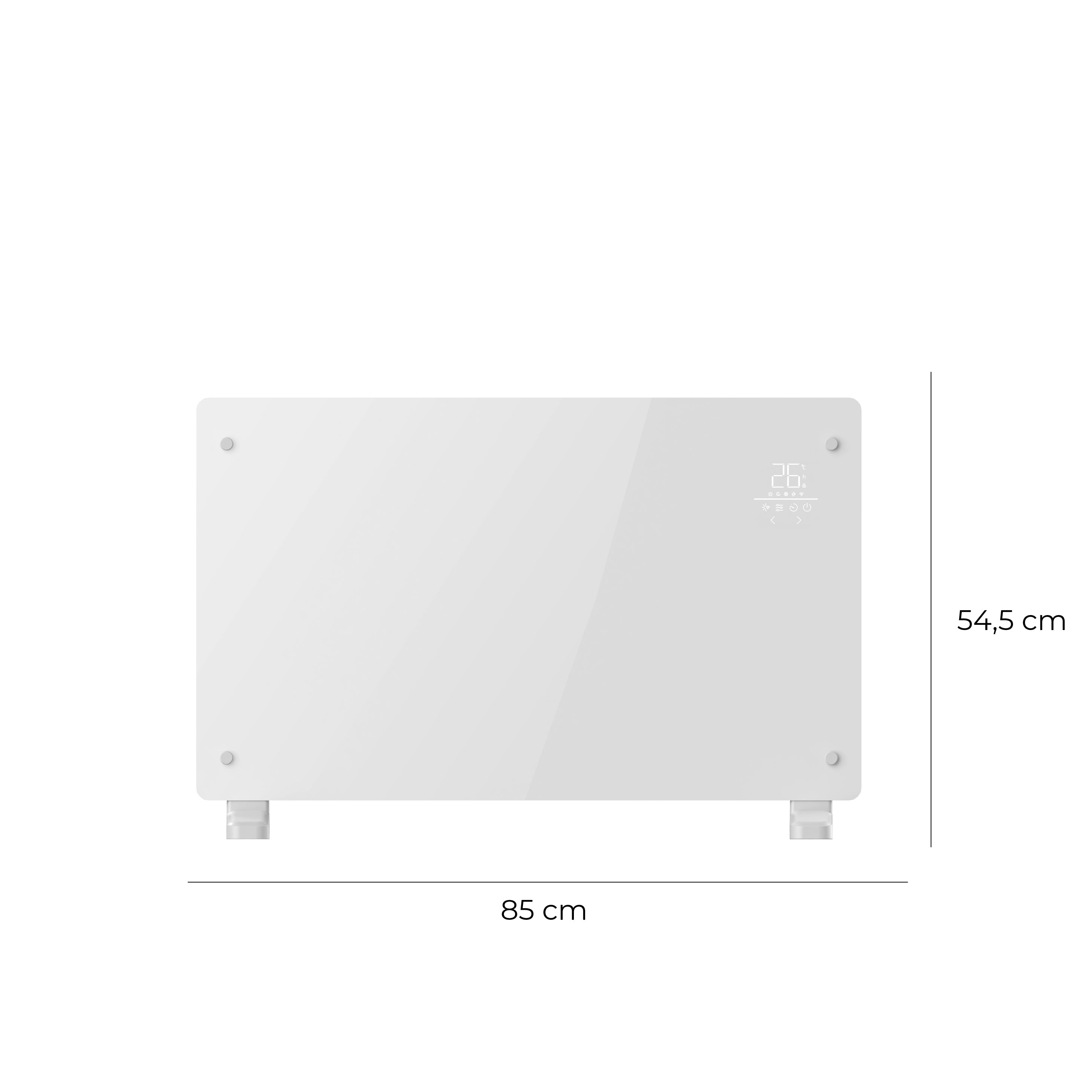 Pack x2 Estufas Paneles Radiadores Eléctricos Heatglass Blanco 2000W
