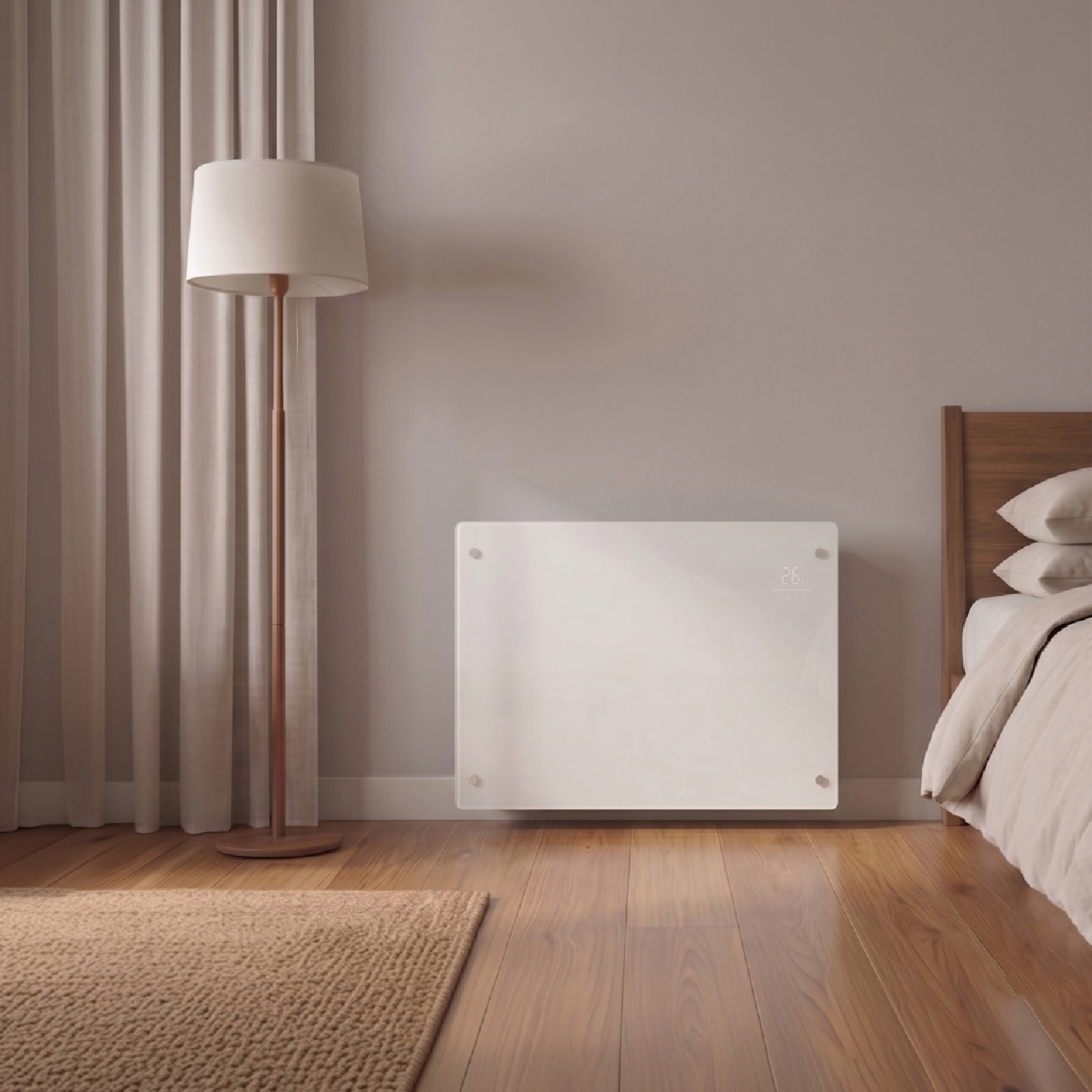Pack x2 Estufas Paneles Radiadores Eléctricos Nordglass Blanco 1500W