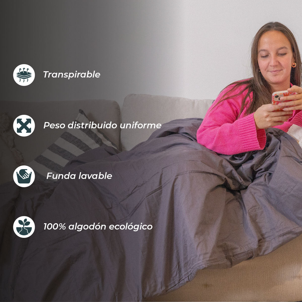 Manta Pesada + Cobertor | 1/1,5 Plazas 6 kg