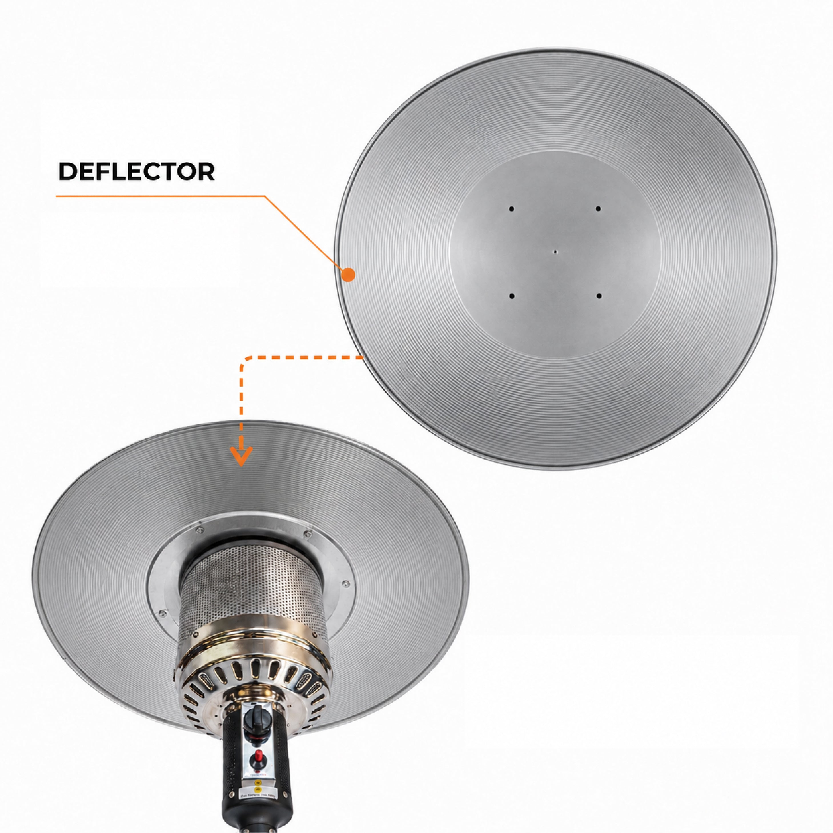 Deflector Reflector Estufa Exterior Svart