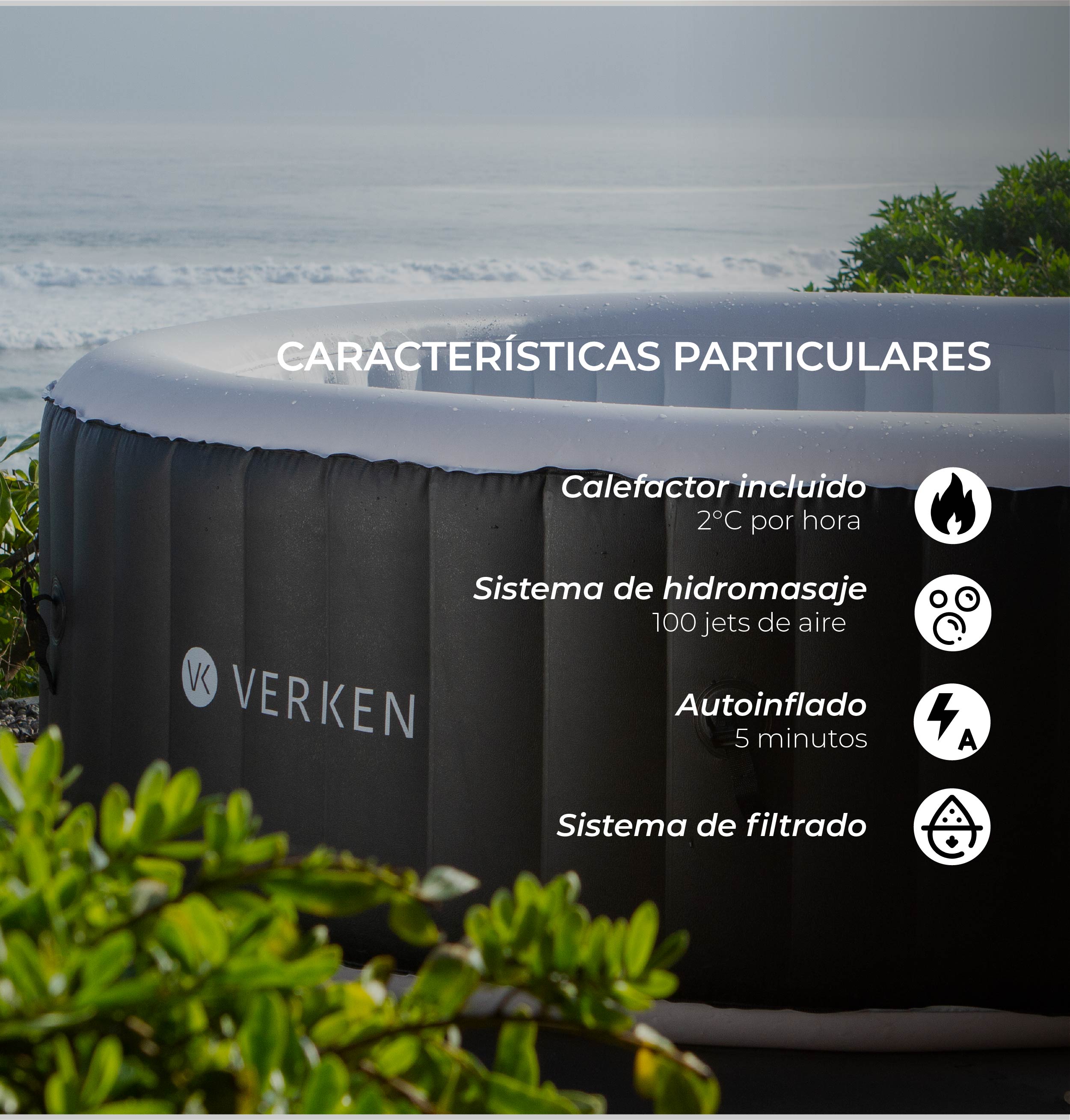 Jacuzzi | Hot Tub | SPA Inflable Tromso / 6 personas