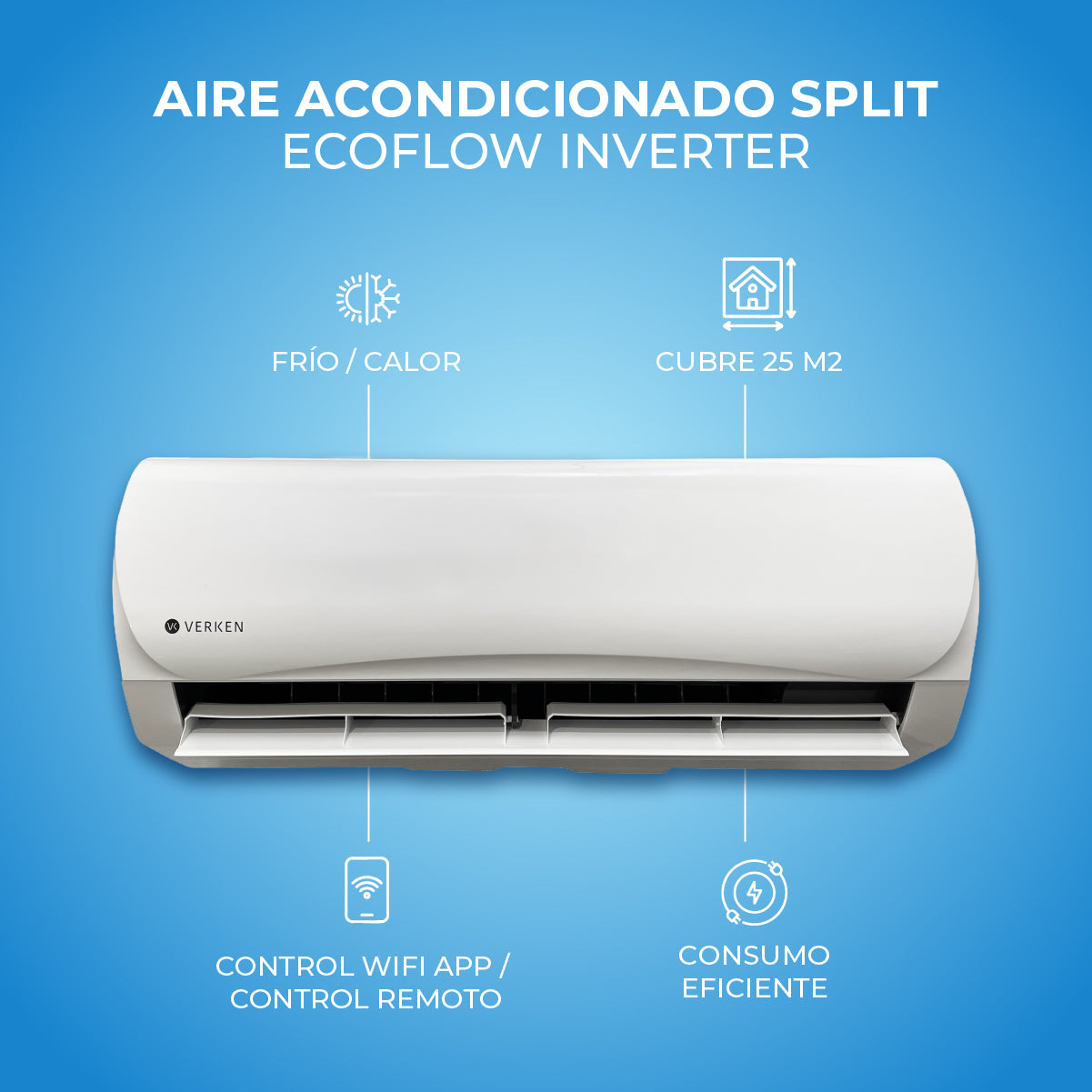 Aire Acondicionado Split Frío/Calor Inverter Aeris - Wifi 12.000 BTU