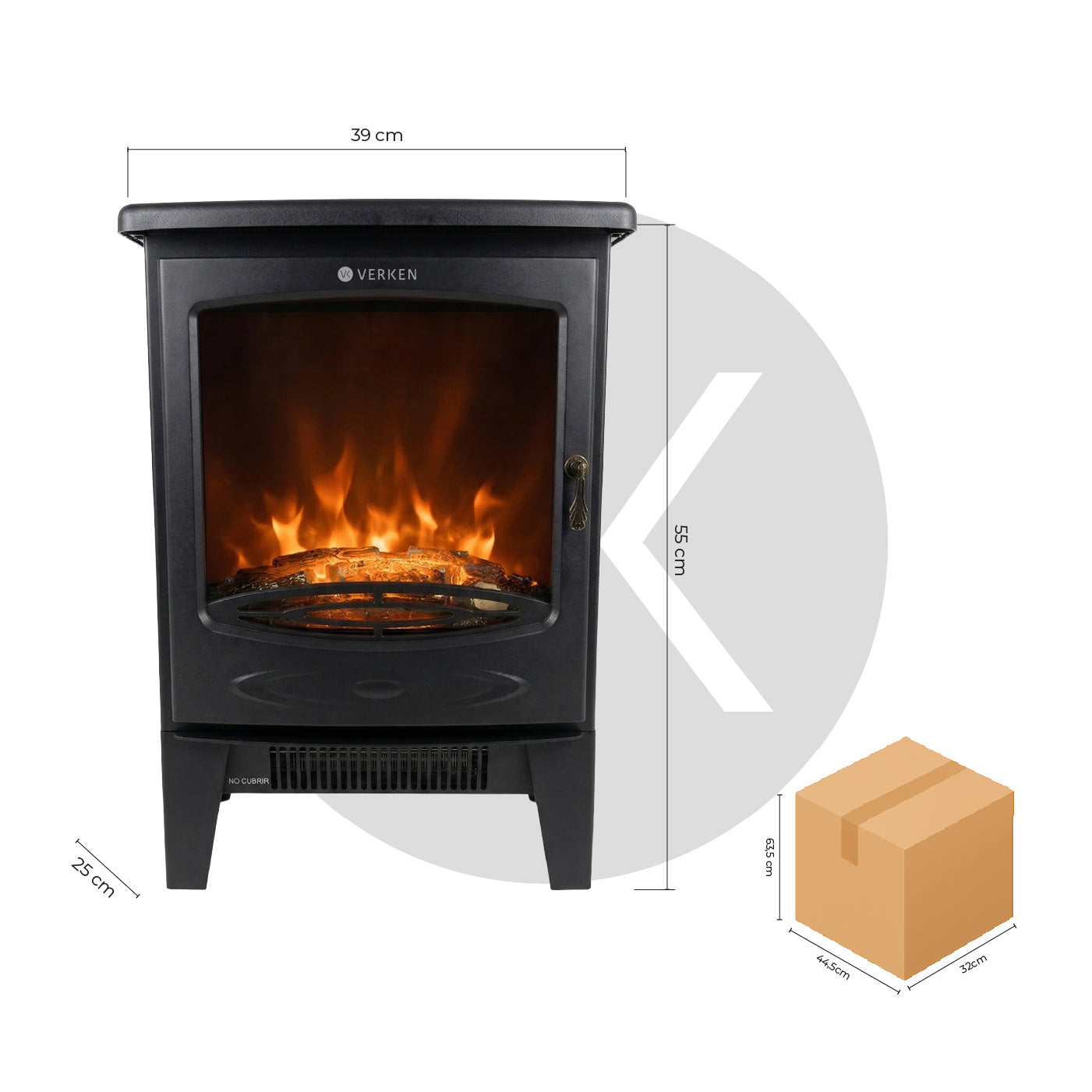 Calefactor Chimenea Eléctrica Fiura 1800W