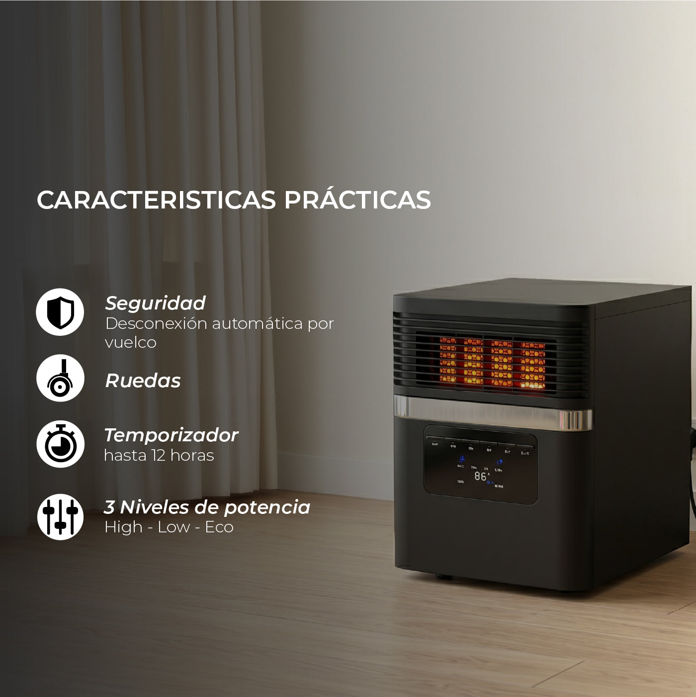 Estufa Eléctrica Infrarroja Luminium Quad 1500W