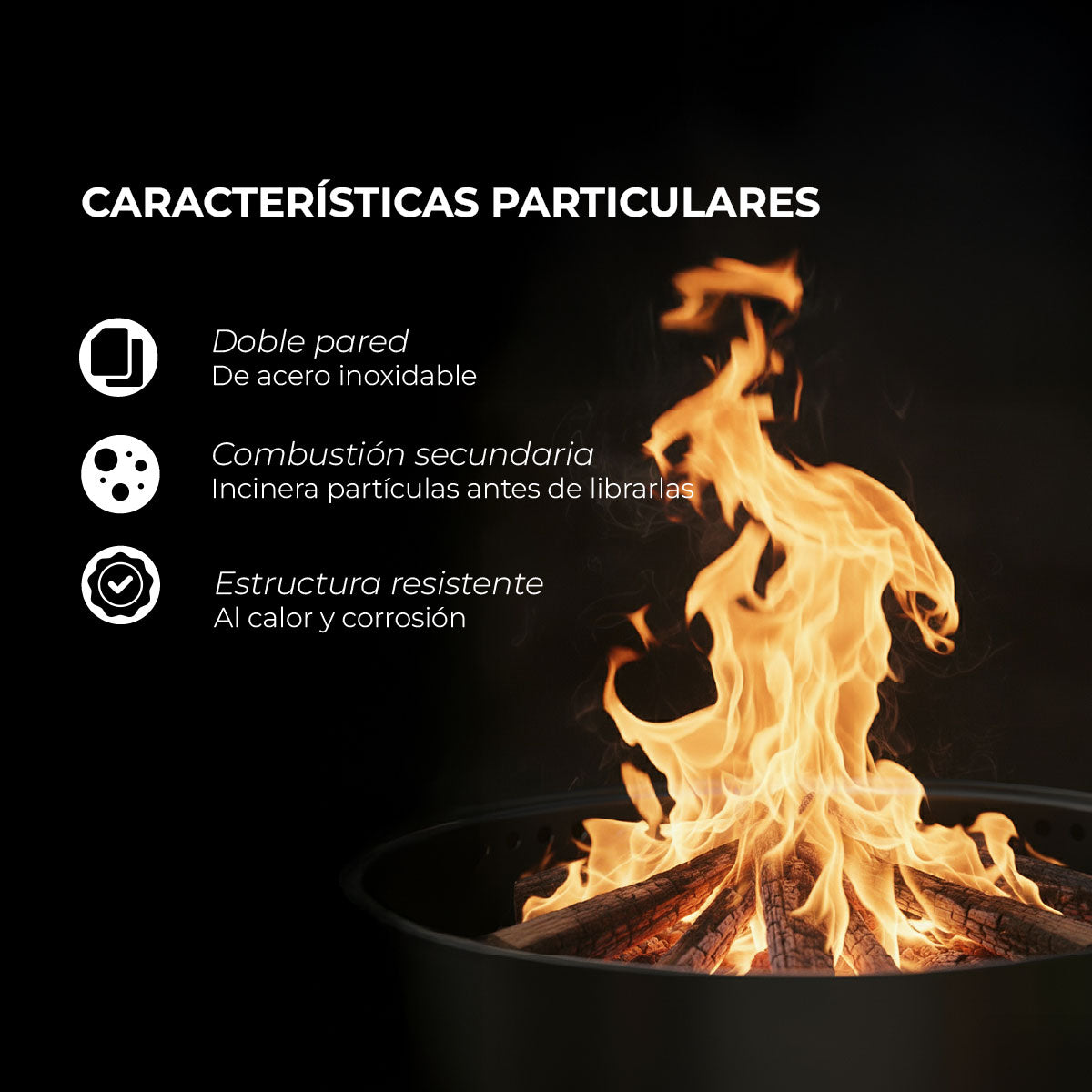 Fogón Brasero Terraza sin Humo Brann – Acero Inoxidable 304 + Accesorios / 50 cm