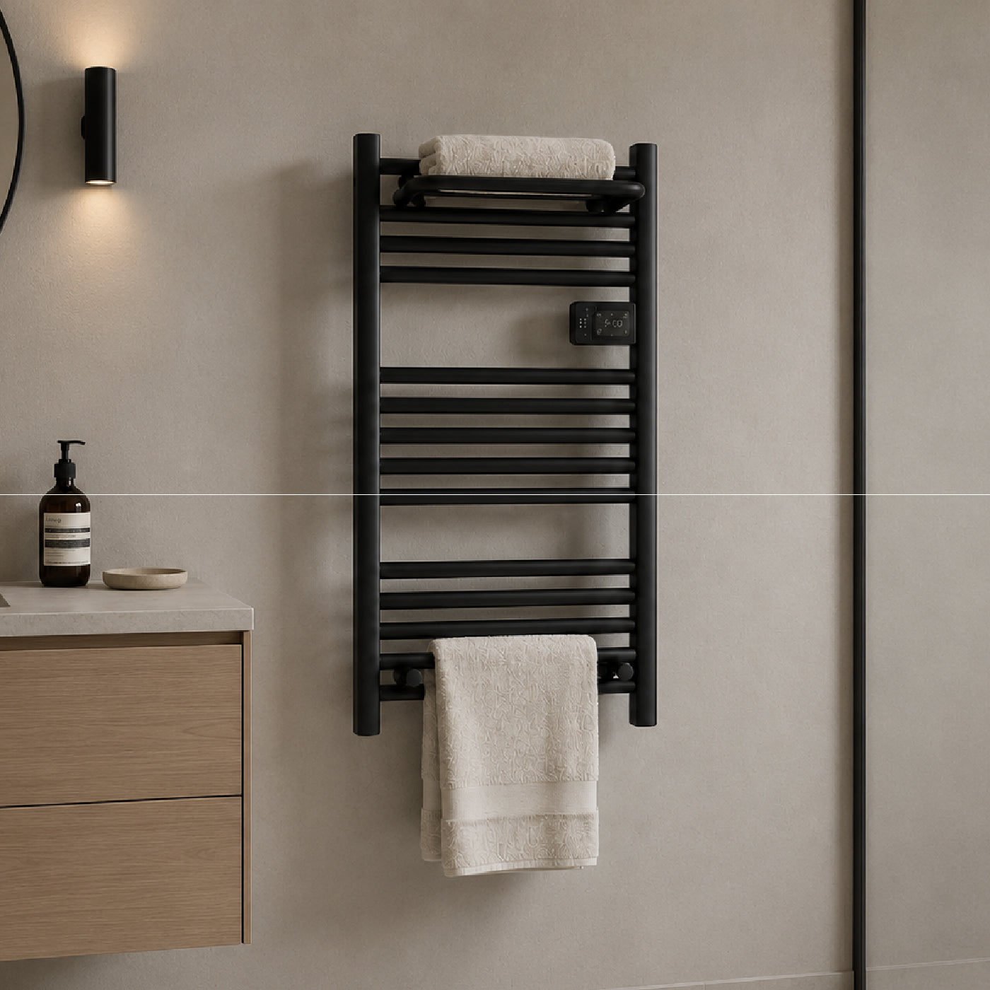 Pack Secador Toallas Vesubio Negro + Accesorios