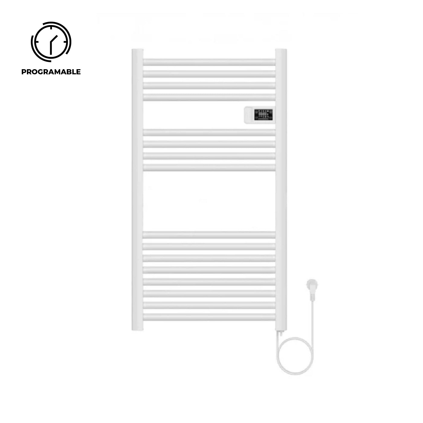 Calefactor Secador de Toallas Eléctrico para Baño Programable 500 w Mural 88x54 cm Vesubio Blanco