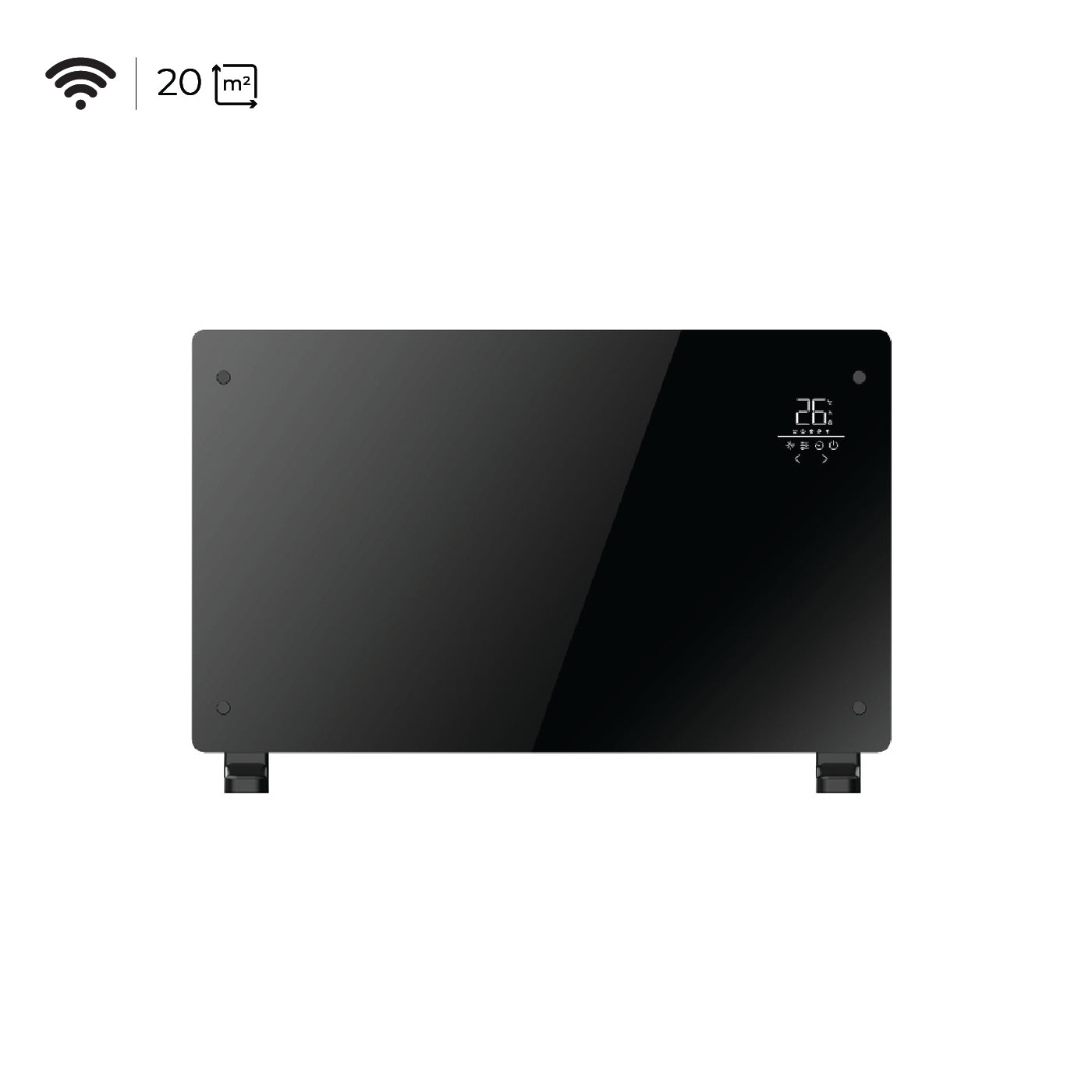 Estufa Calefactor Panel Radiador Eléctrico HeatGlass Negro 2000W