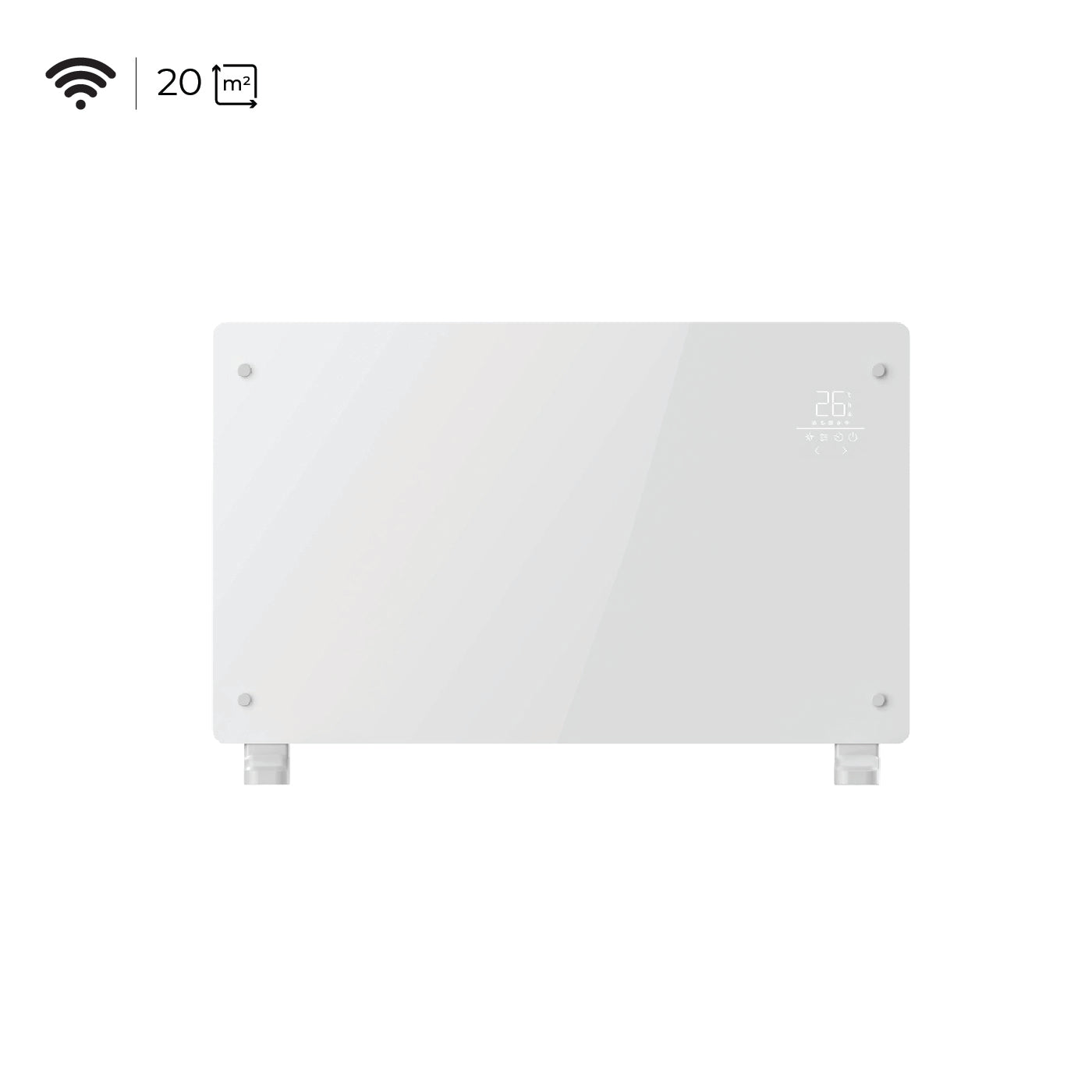 Pack x2 Estufas Paneles Radiadores Eléctricos Heatglass Blanco 2000W