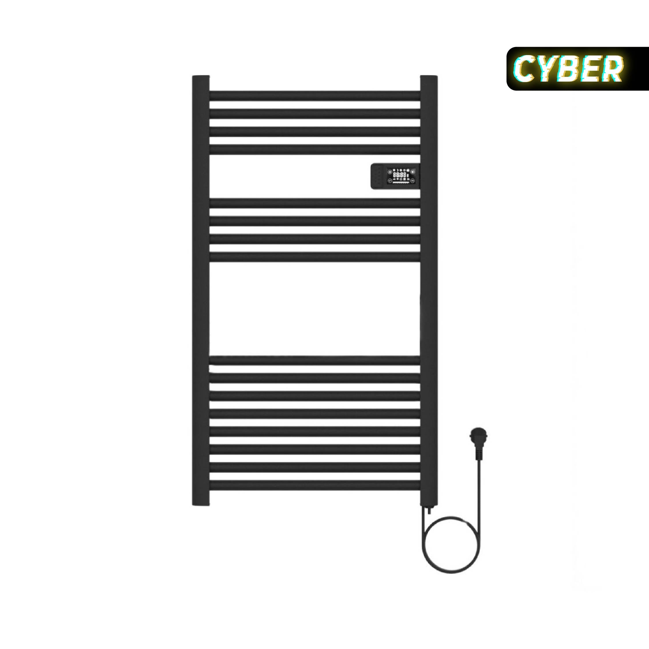 Calefactor Secador de Toallas Eléctrico para Baño Programable 500 w Mural 88x54 cm Vesubio Negro