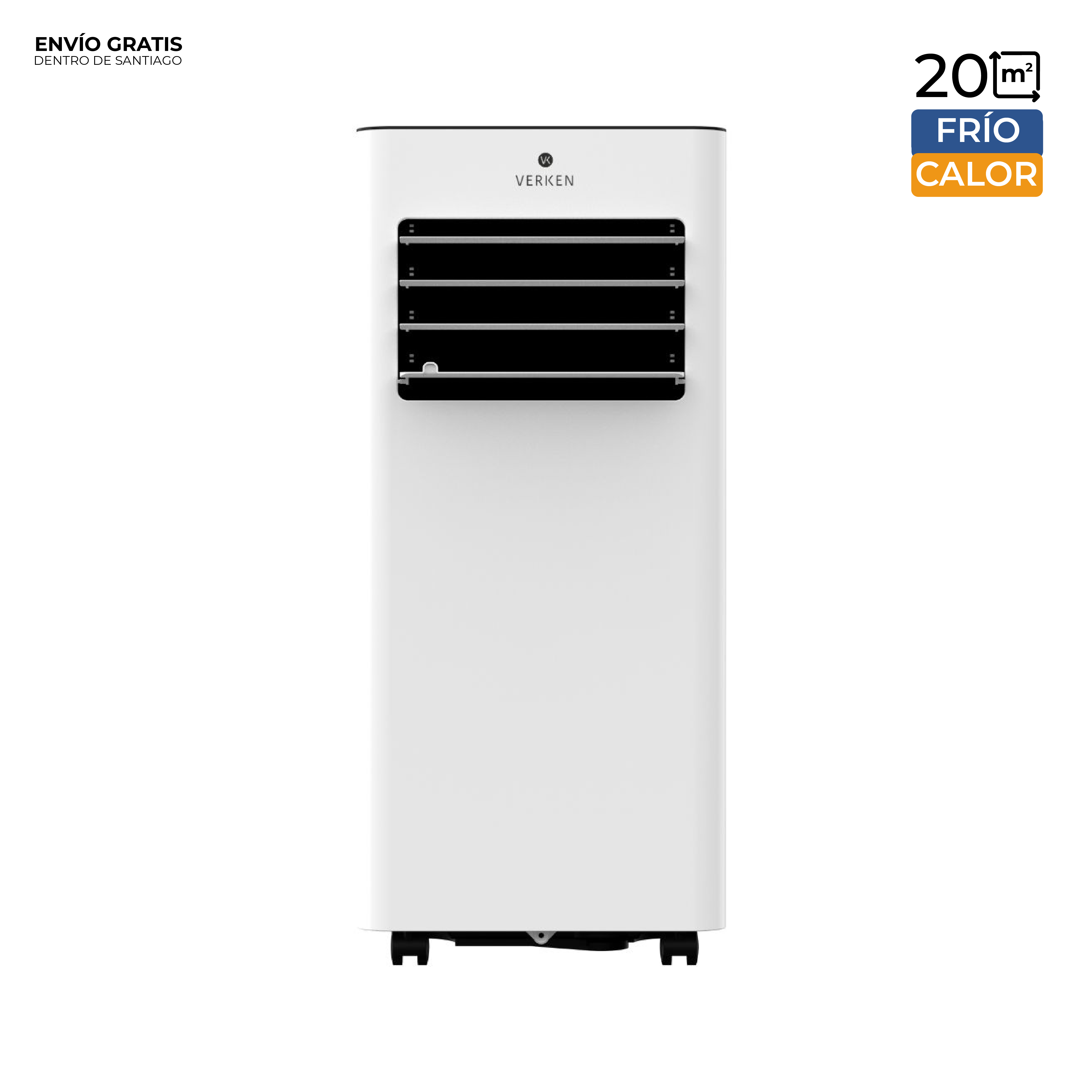 Aire Acondicionado Portátil Calefactor 4 en 1 - 9.000 BTU Frio / Calor Zermatt + Kit Ventana Corrediza 1,76 mt