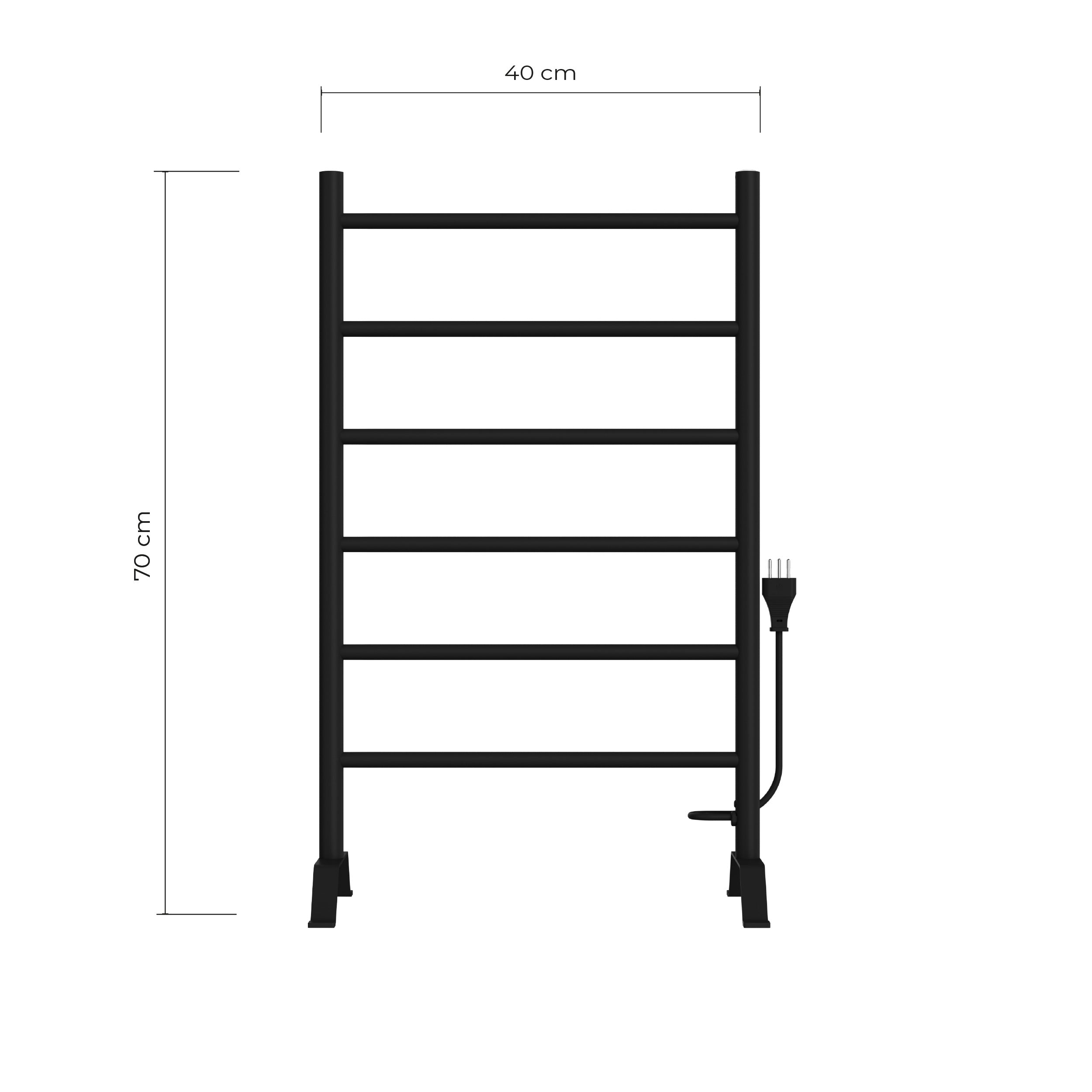 Calefactor Secador de Toallas Eléctrico para Baño 80W Pedestal 70x45 cm Vico Negro