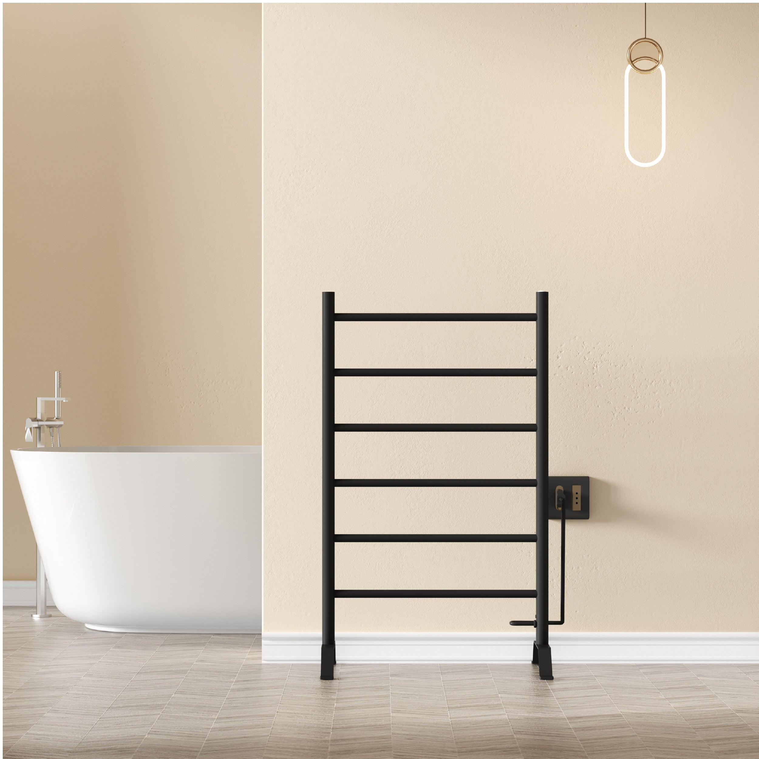Calefactor Secador de Toallas Eléctrico para Baño 80W Pedestal 70x45 cm Vico Negro