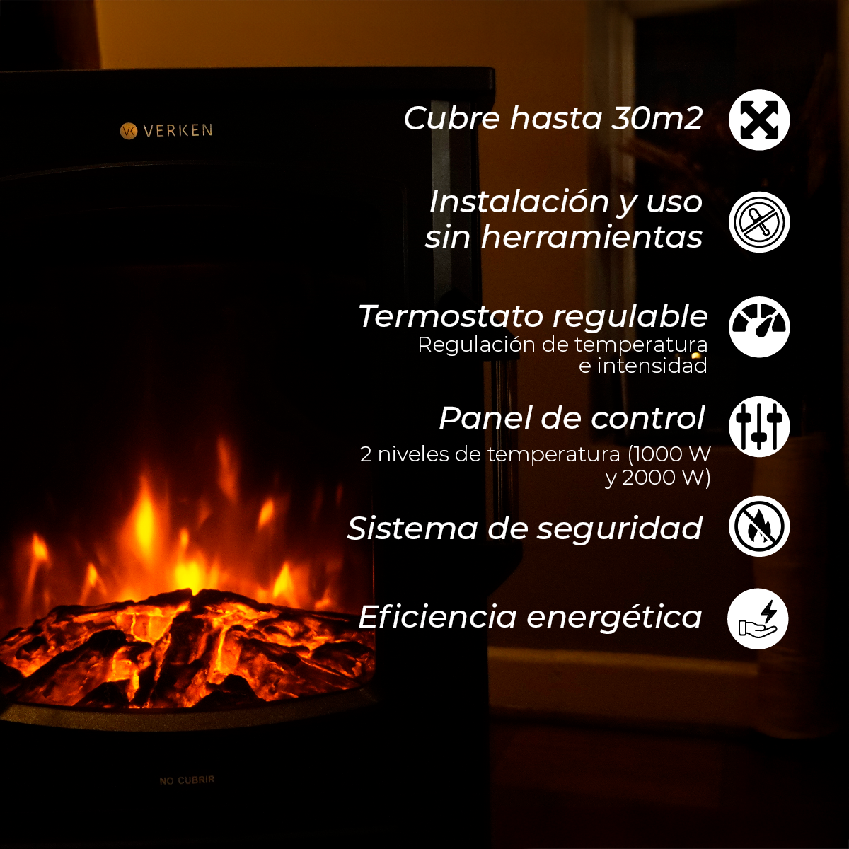 Chimenea Eléctrica Magma 2000W