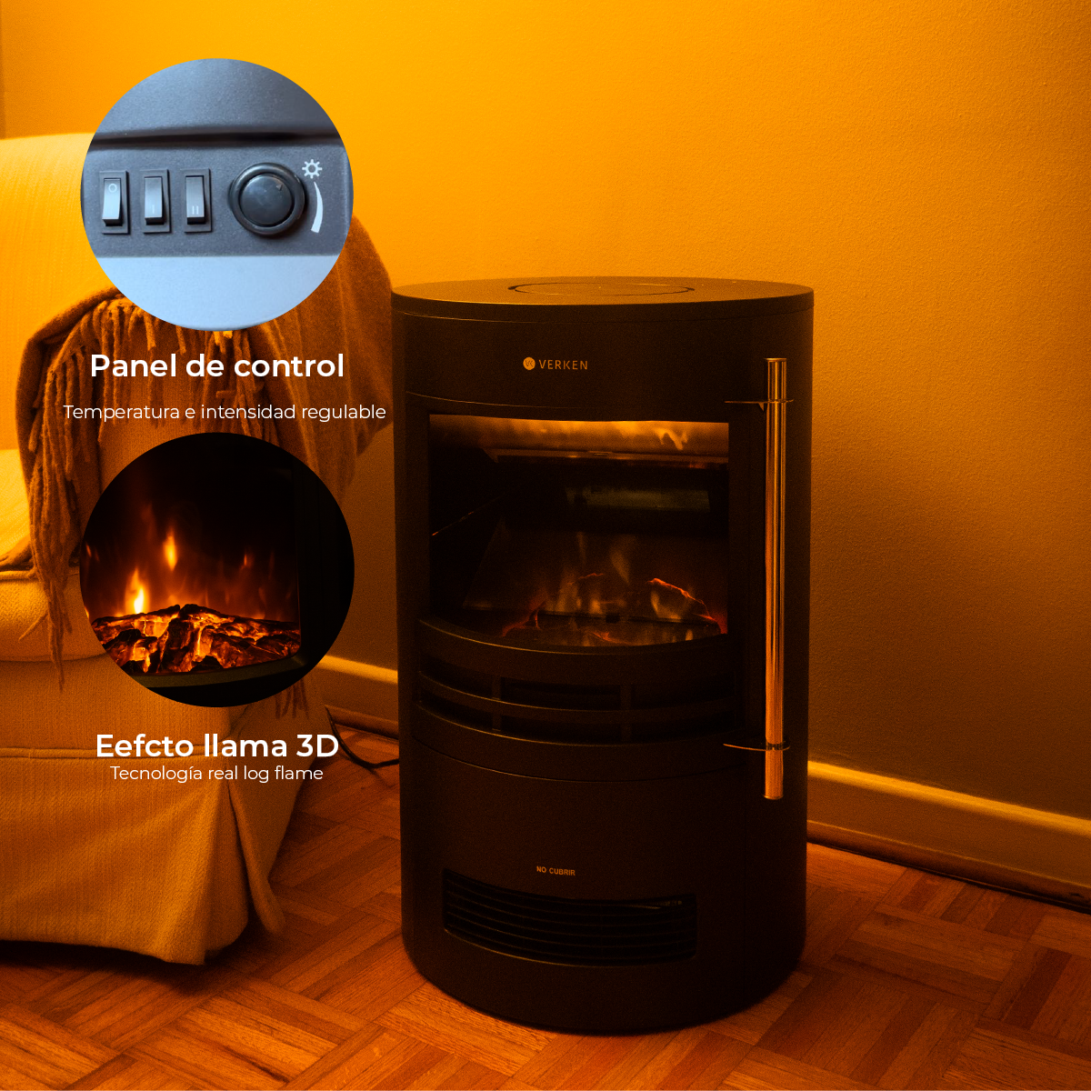 Chimenea Eléctrica Krakatoa 2000W