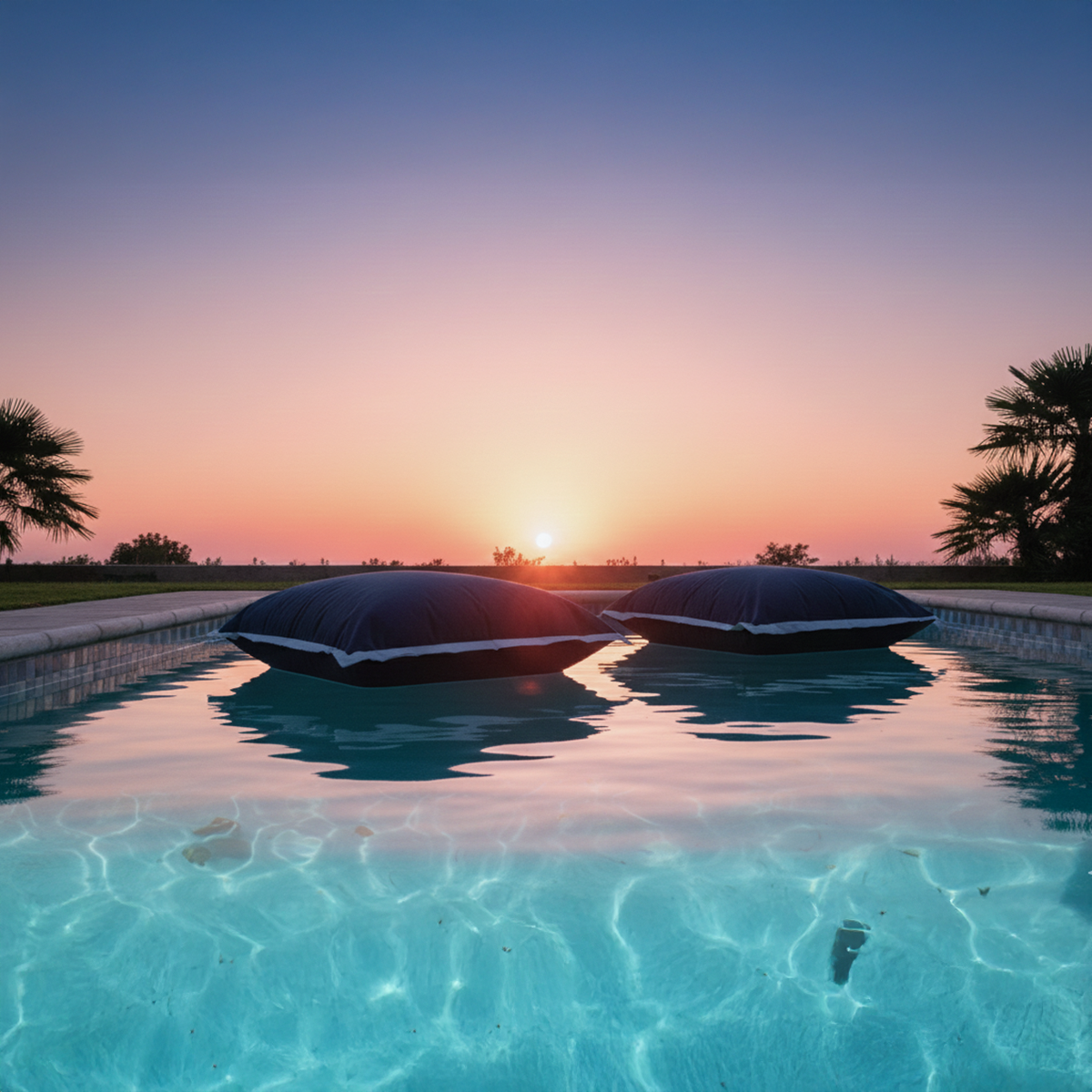 Pack 2 Cojines Anakena Exterior Azul con Borde