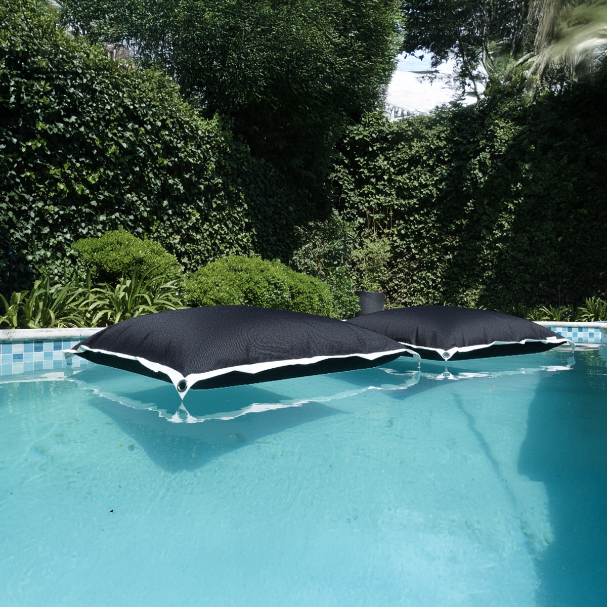 Pack 2 Cojines Anakena Exterior Marengo/Negro con Borde