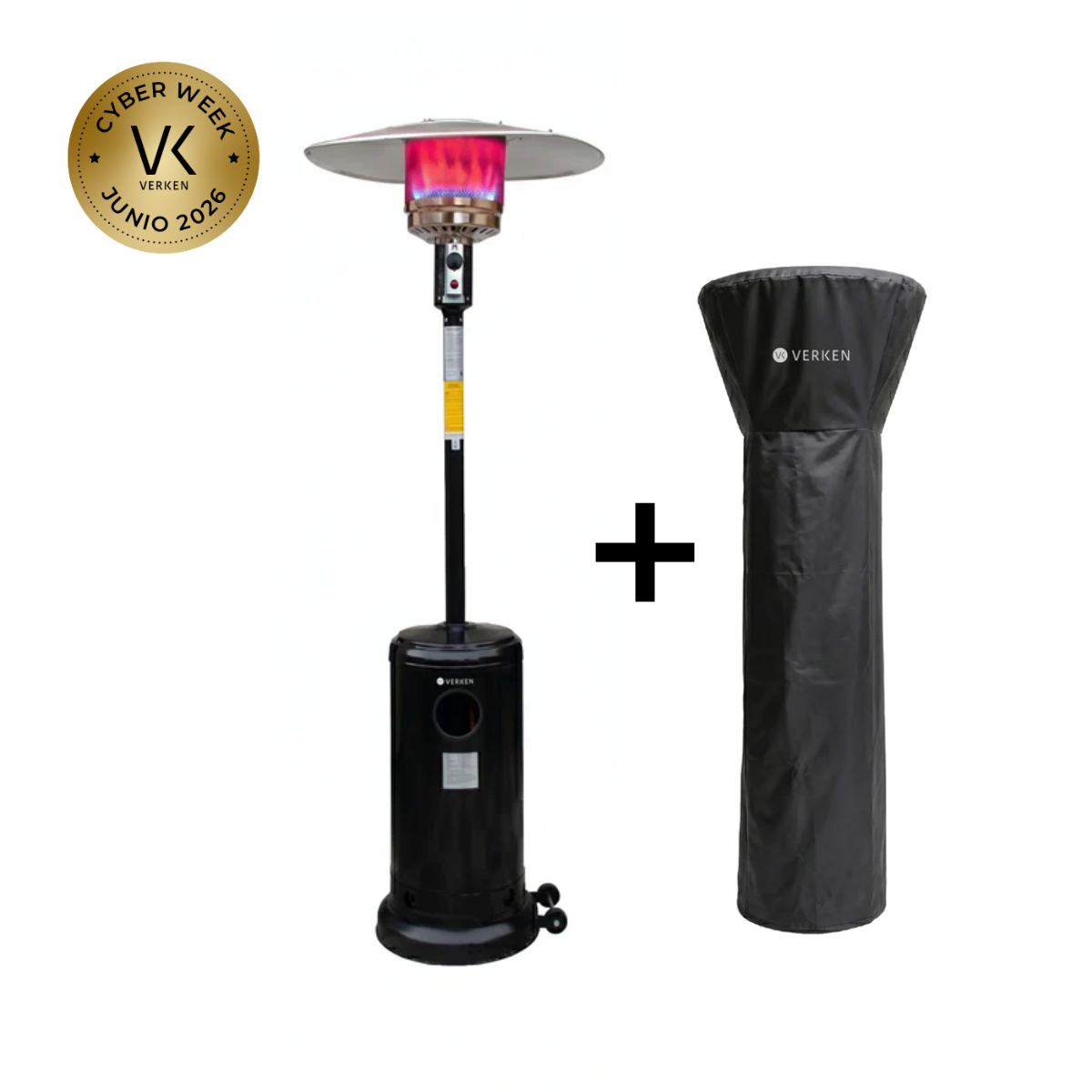 Estufa Exterior Gas Svart Pro - Negro + Cobertor