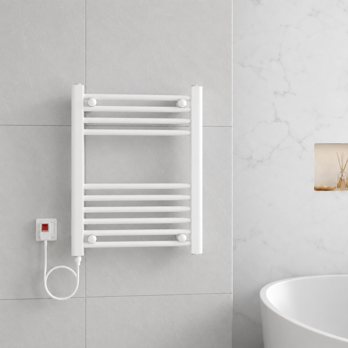 Calefactor Secador de Toallas Eléctrico para Baño 200W Mural 60x50 cm Lipari