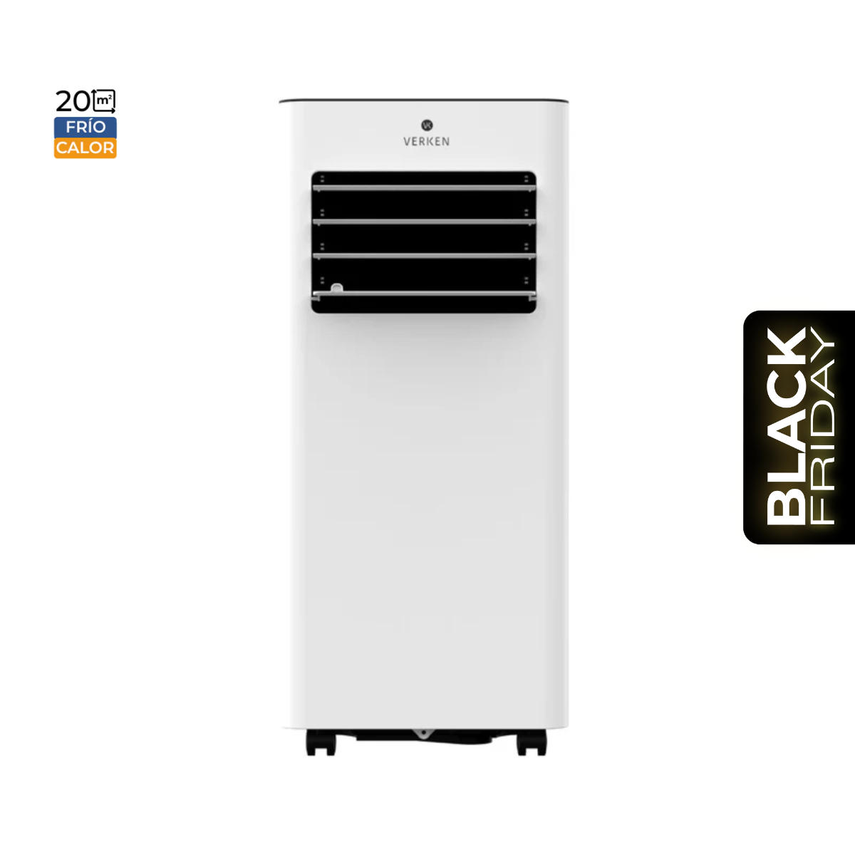 Aire Acondicionado Portátil Calefactor 4 en 1 - 9.000 BTU Frio / Calor Zermatt + Kit Ventana Corrediza 1,76 mt