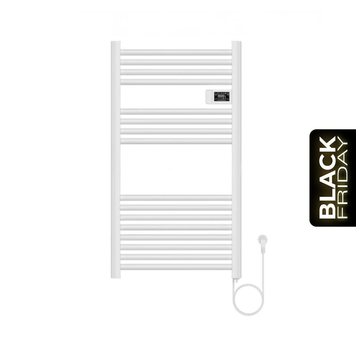 Calefactor Secador de Toallas Eléctrico para Baño Programable 500 w Mural 88x54 cm Vesubio Blanco