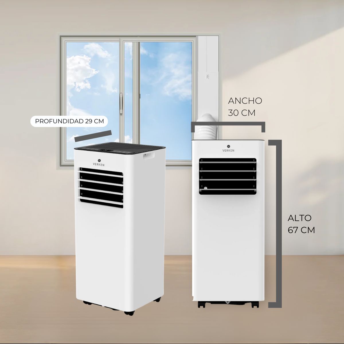 Aire Acondicionado Portátil 3 en 1 - 5.000 BTU Frio Zermatt + Kit Ventana Corrediza 1,76 mt