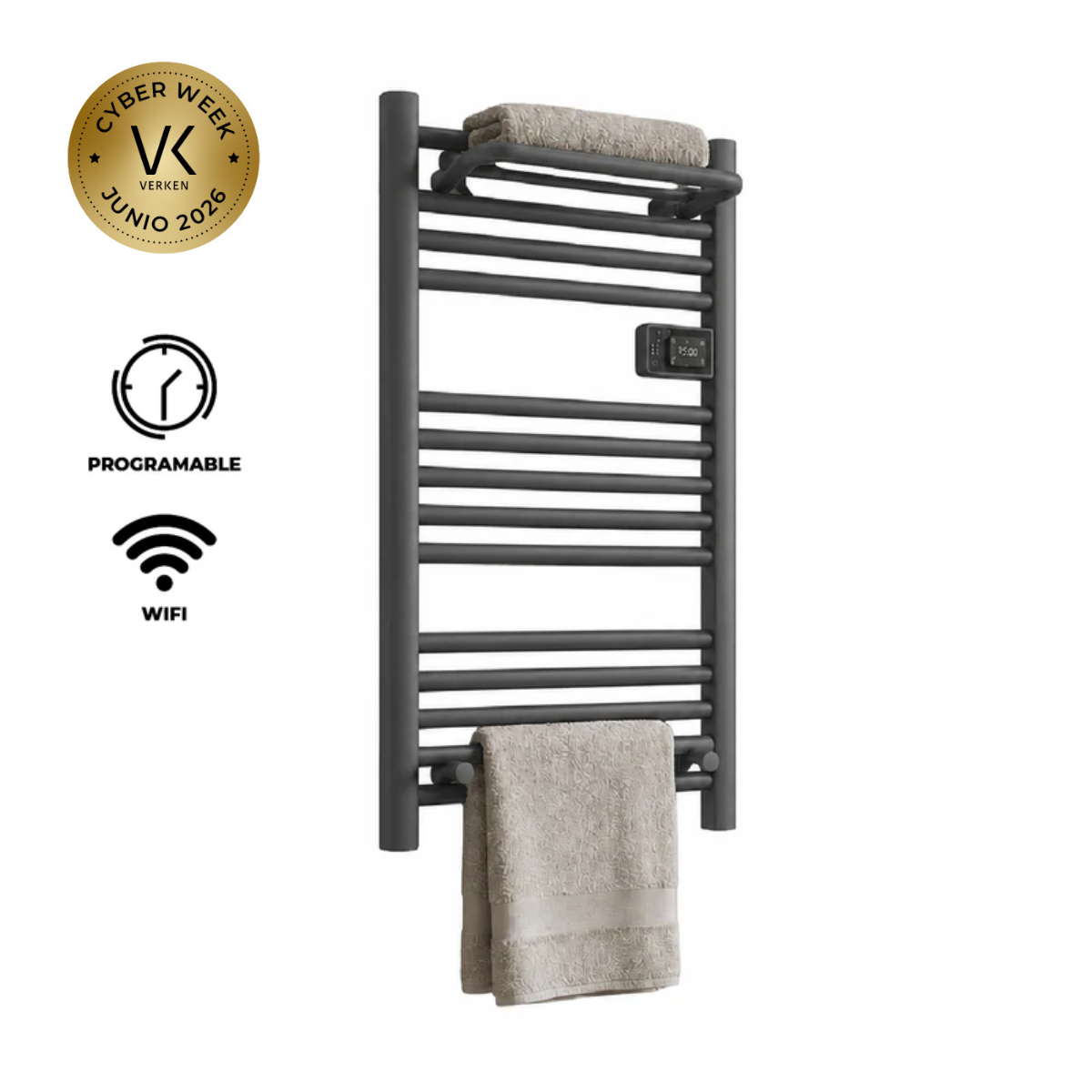 Pack Secador Toallas Viglio WIFI Gris + Accesorios