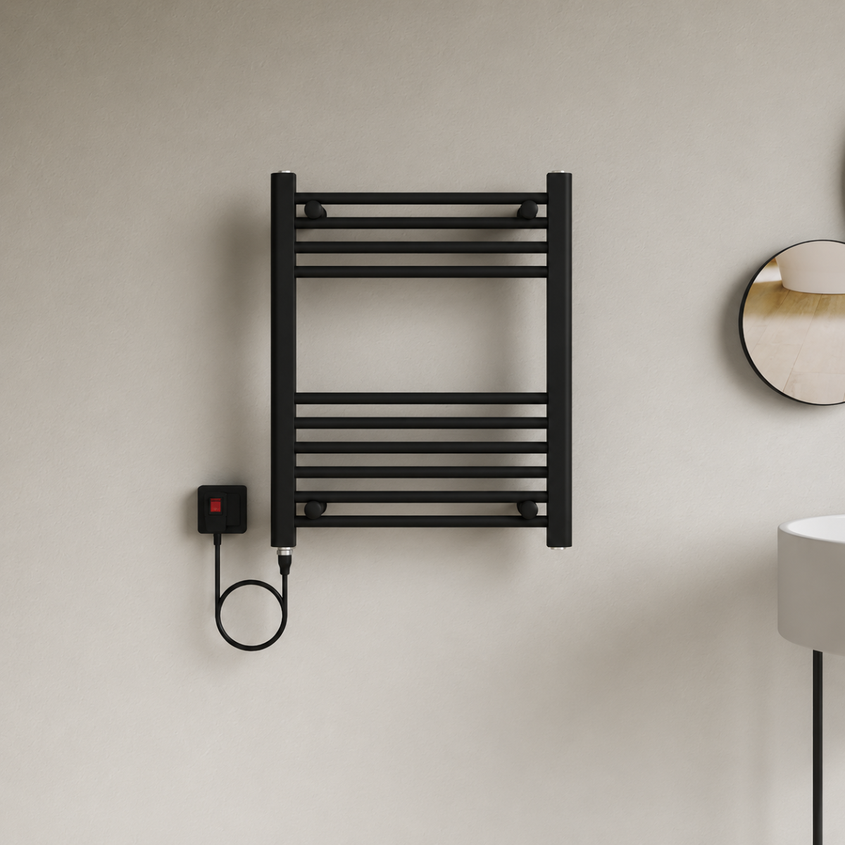 Calefactor Secador de Toallas Eléctrico para Baño 200W Mural 60x50 cm Lipari