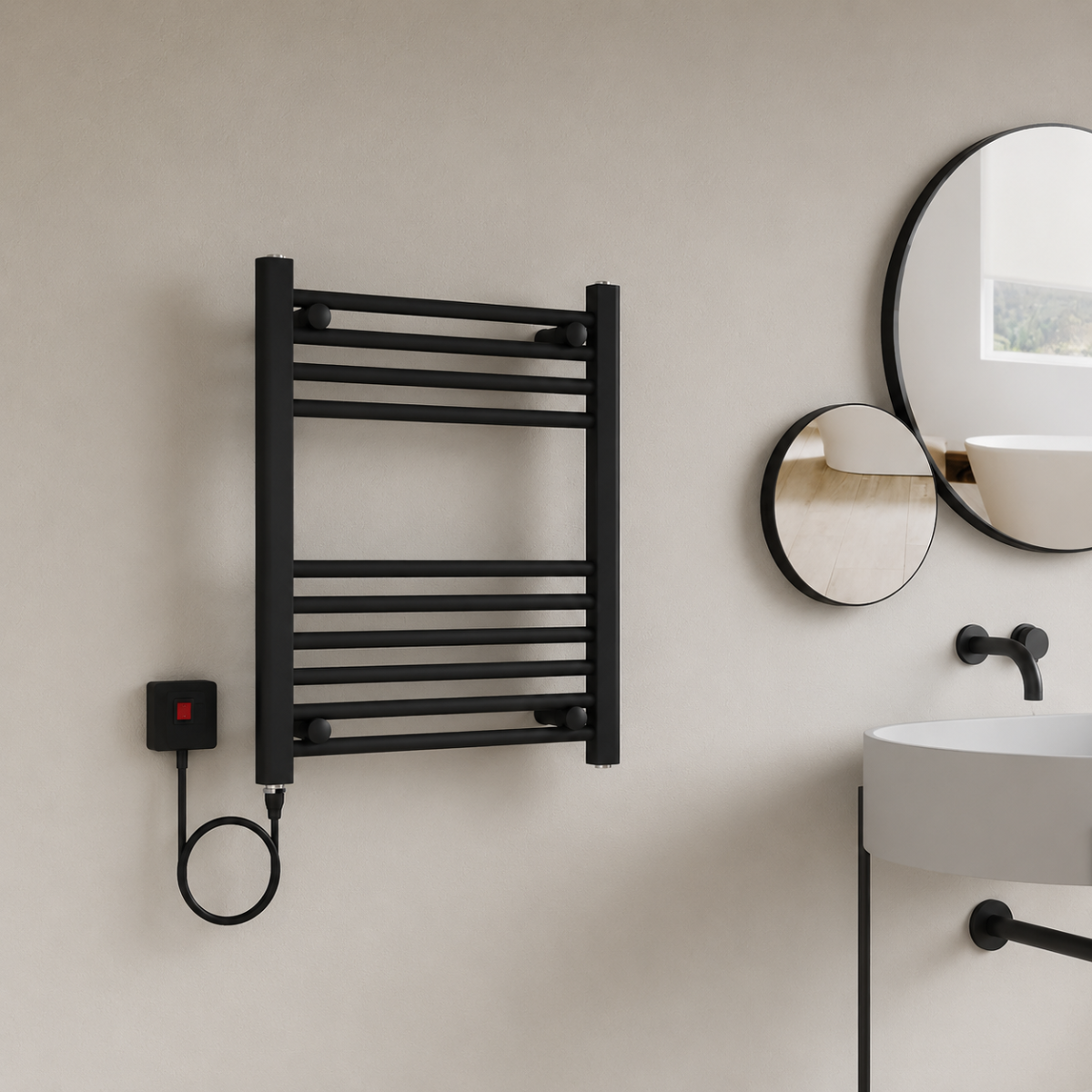 Calefactor Secador de Toallas Eléctrico para Baño 200W Mural 60x50 cm Lipari