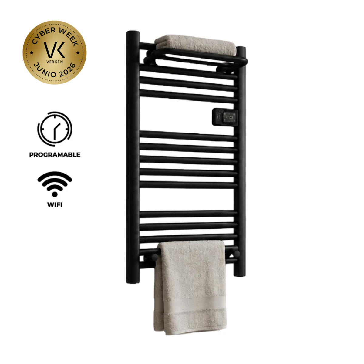 Pack Secador Toallas Viglio WIFI Negro + Accesorios