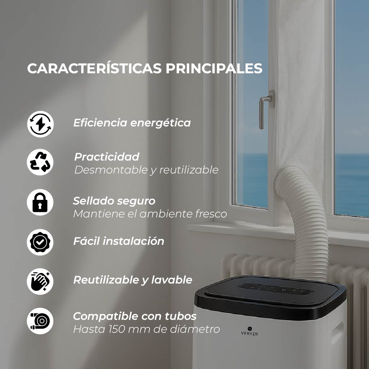 Kit Universal Ventana Abatible - Aire Acondicionado Portátil