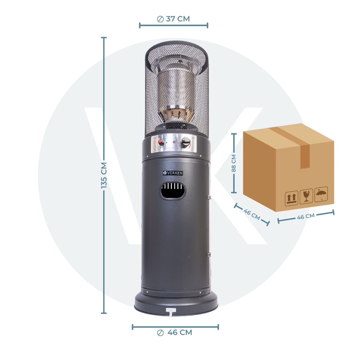 Estufa Exterior Gas Litt - Mate | Calefactor Gas para Terrazas y Patios