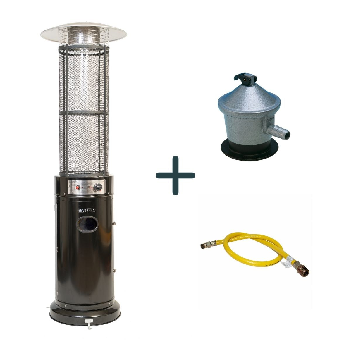 Estufa Exterior Gas Mork - Negro | Calefactor para Terrazas y Patios