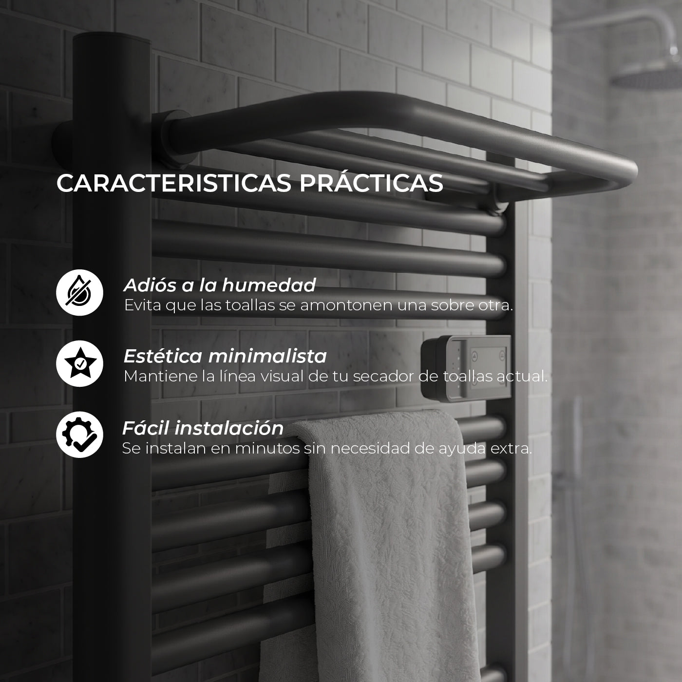 Repisa Superior para Secador de Toallas Gris (Viglio y Vesubio)