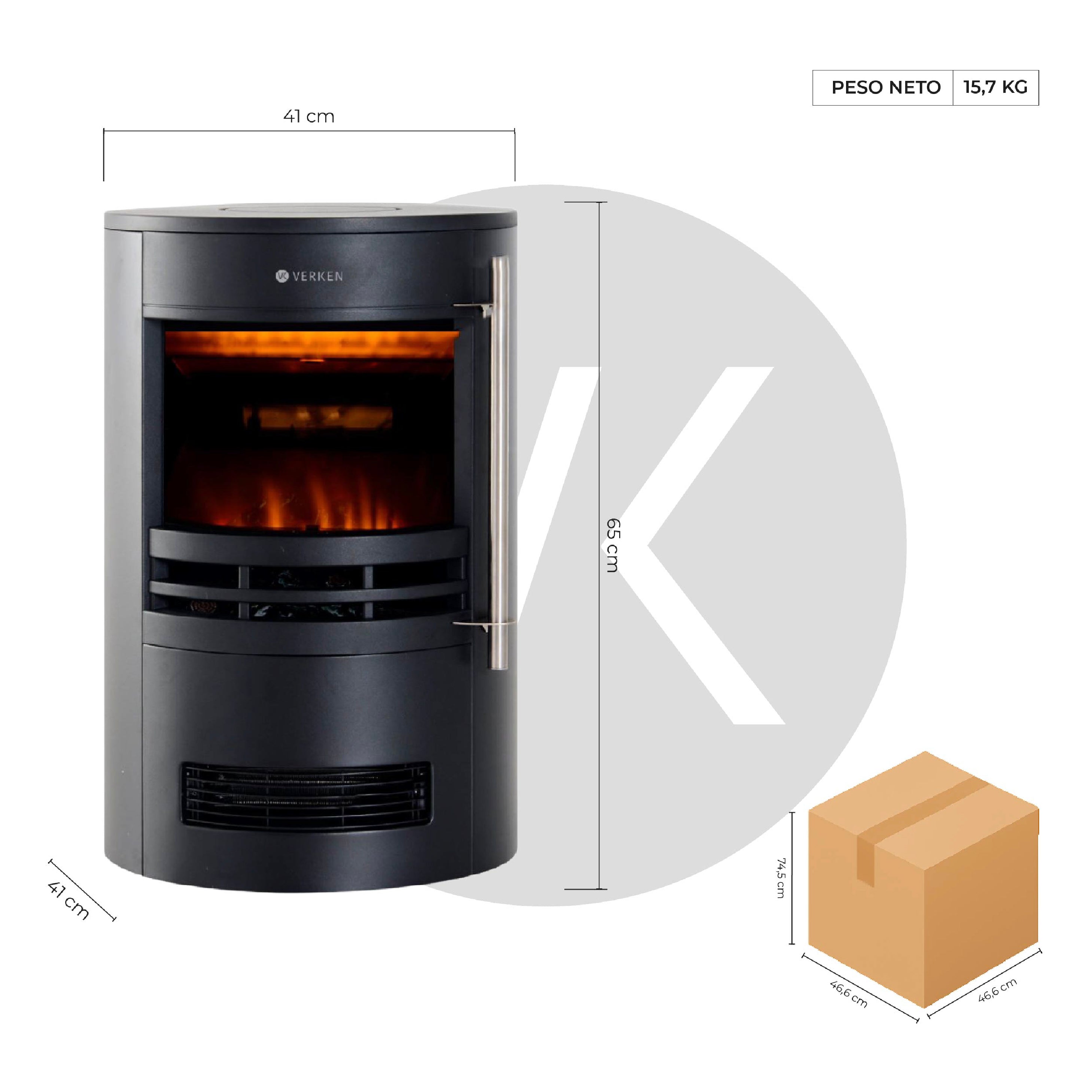 Calefactor Chimenea Eléctrica Krakatoa 2000W